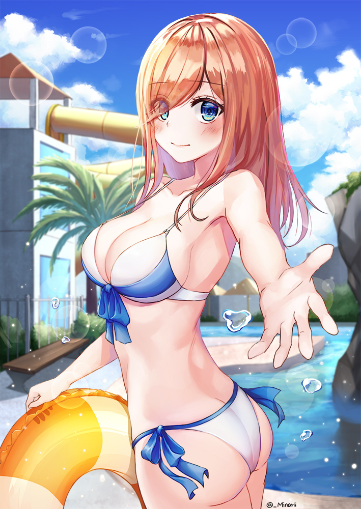 Miku - NSFW, Anime art, Anime, Nakano miku, Gotoubun no hanayome, Breast, Swimsuit, Neckline, Longpost