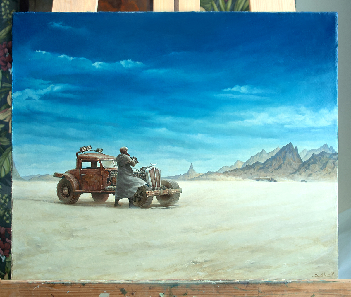 Post #7213709 - My, Painting, Art, Painting, Dieselpunk, Wanderer, Desert, Longpost