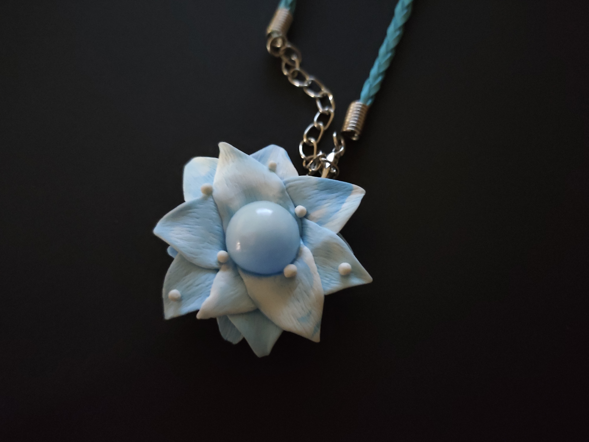 Moon flower - polymer clay decoration - My, Polymer clay, Polymer floristry, With your own hands, Longpost, Flowers, Polymer clay jewelry