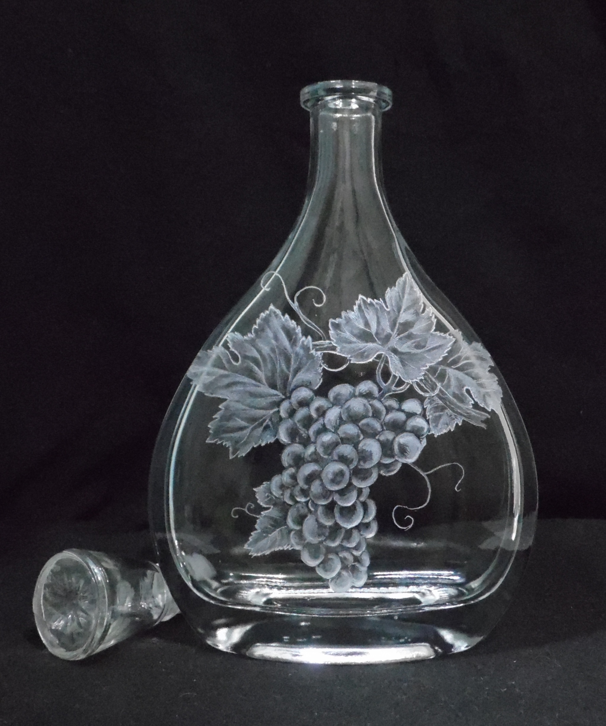 Glass scratch - My, Bottle, Glass containers, Engraving, Needlework without process, Longpost