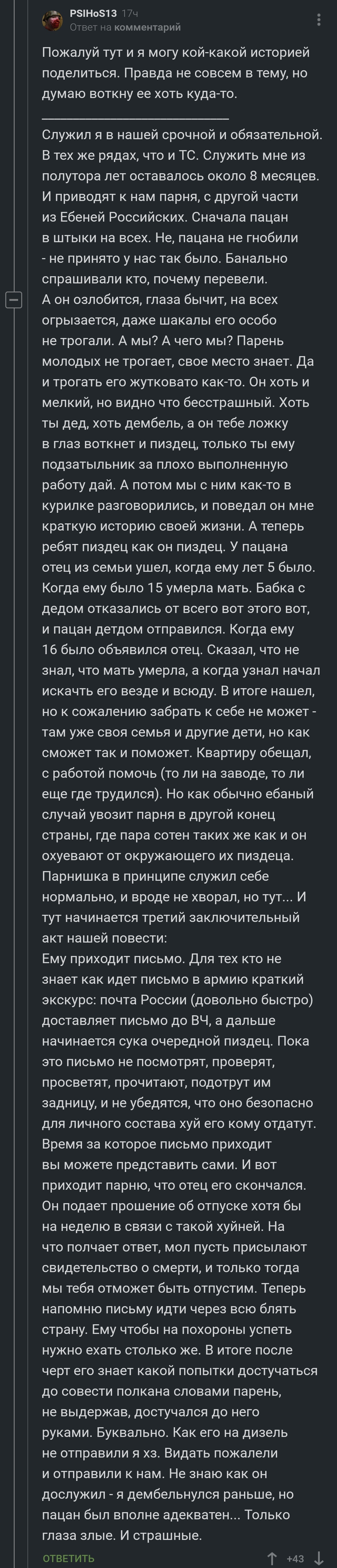 Про долгую дорогу - Армия, Отец, Сын, Комментарии, Скриншот, Длиннопост