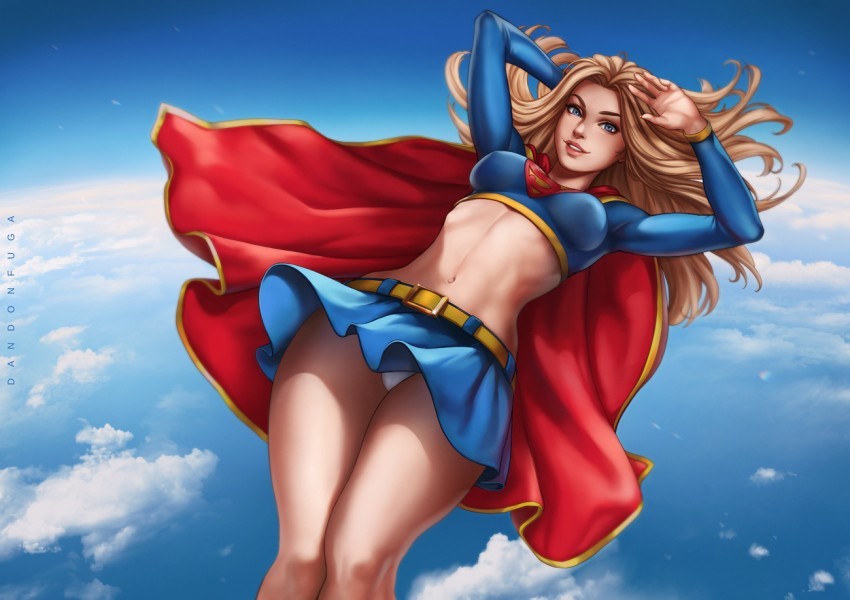 Supergirl - NSFW, Art, Dc comics, Supergirl, Boobs, Erotic, Hand-drawn erotica, Underwear, Longpost, Dandonfuga