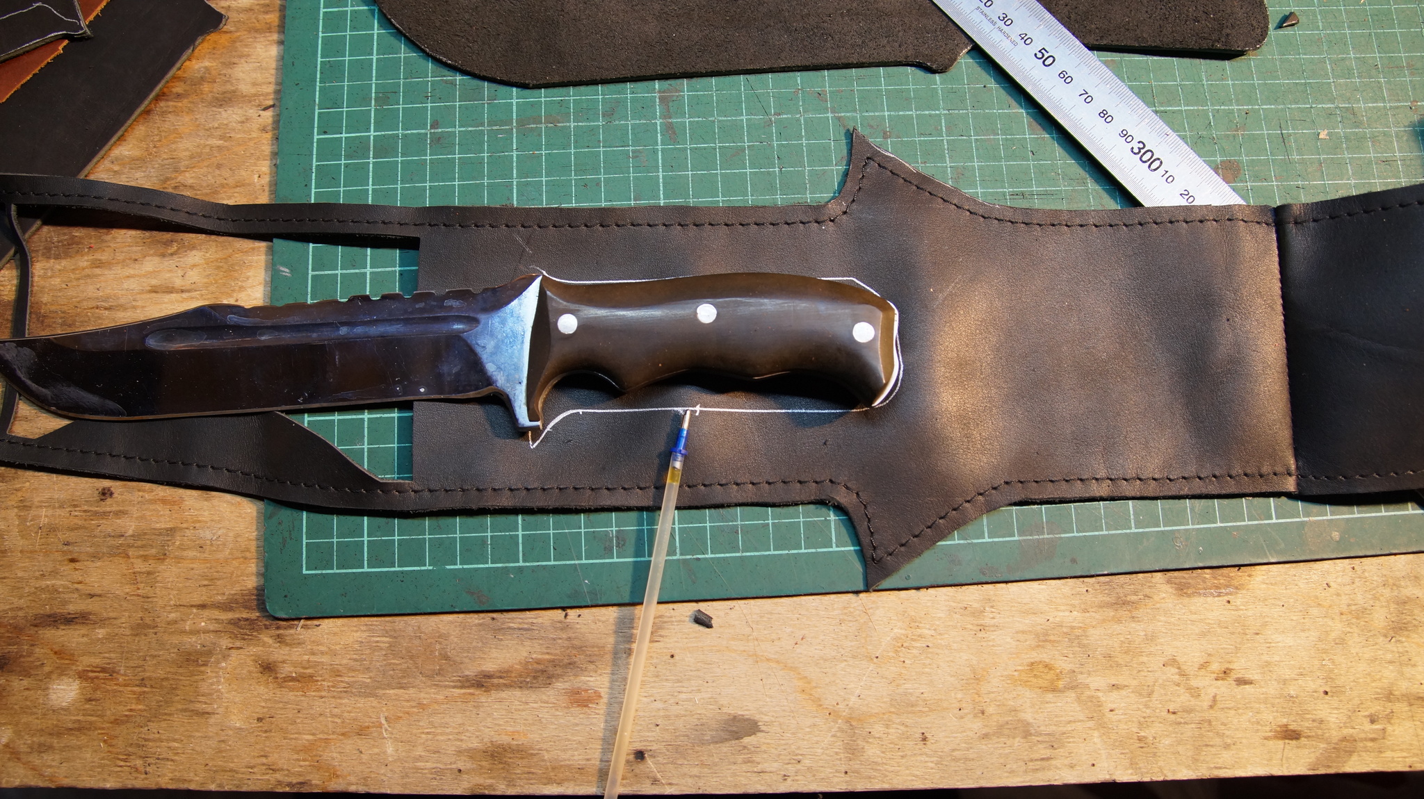 Sheaths or pimples? ACNE! Part one - My, Sheath, Leather, Knife, Saddle seam, Piercer, Needlework with process, Longpost