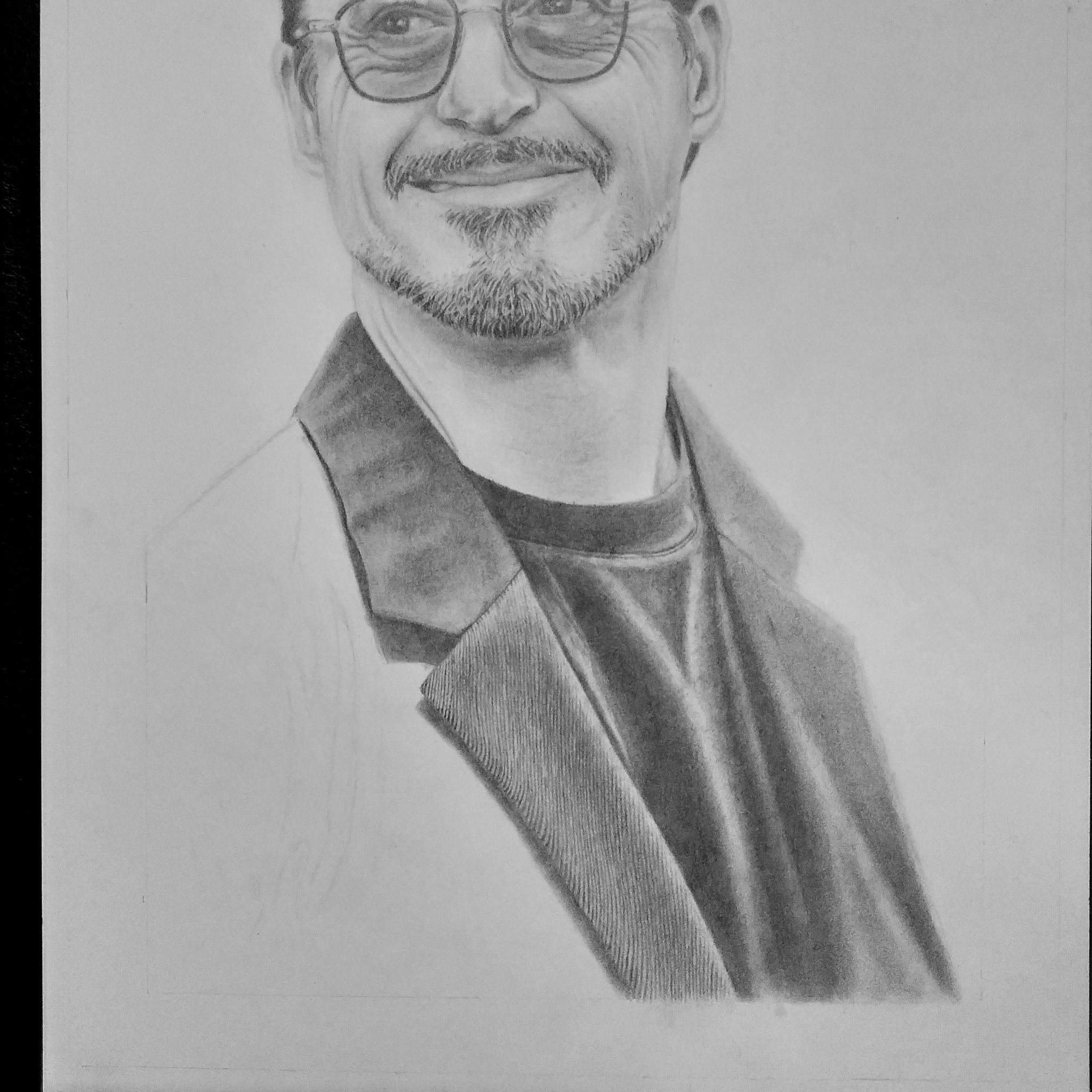 Pencil drawing - My, Drawing, Art, Tony Stark, iron Man, Pencil drawing, Pencil, Longpost, Robert Downey Jr.