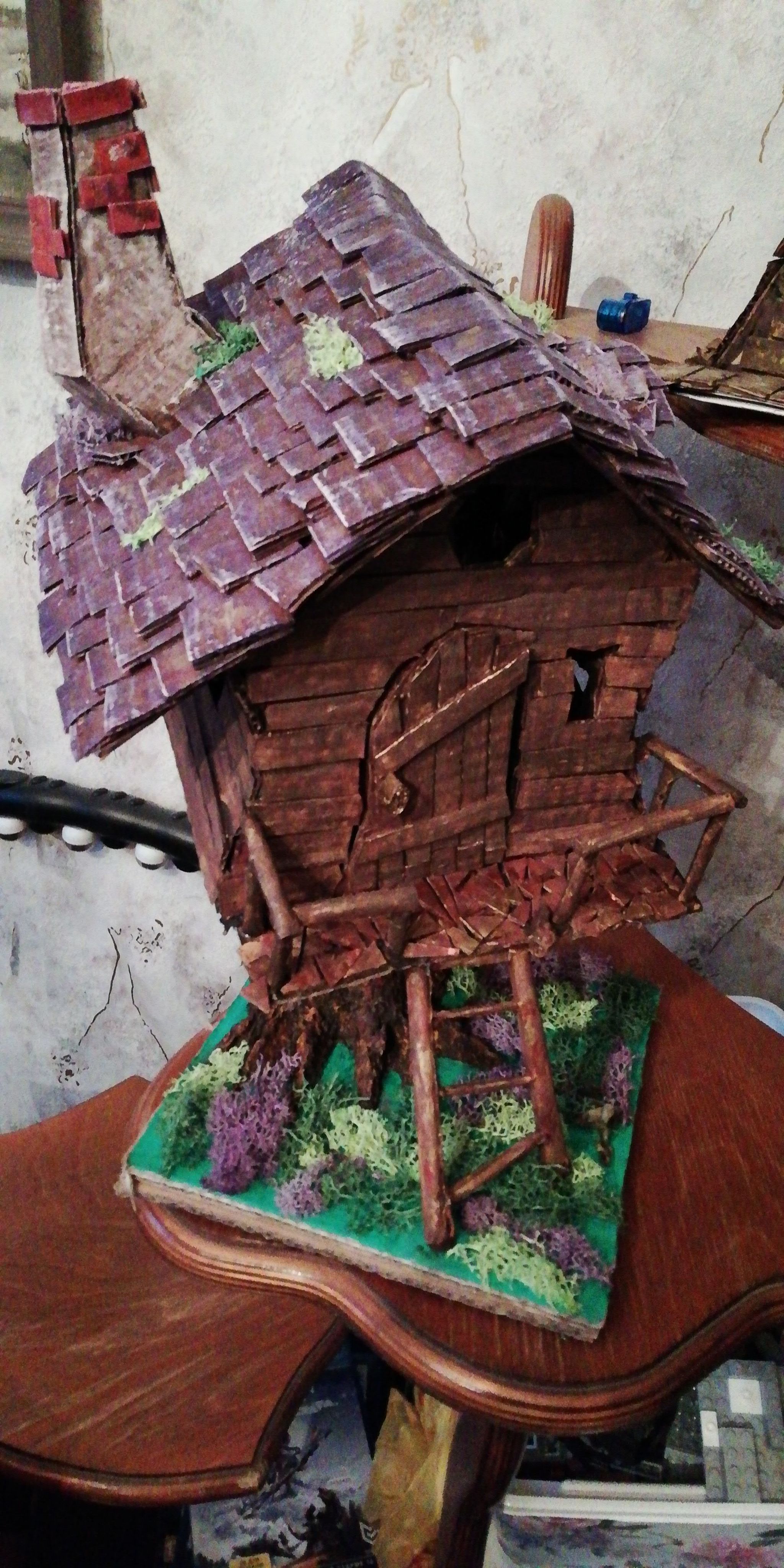 Cardboard house-2 - My, Needlework without process, Papier mache, Longpost