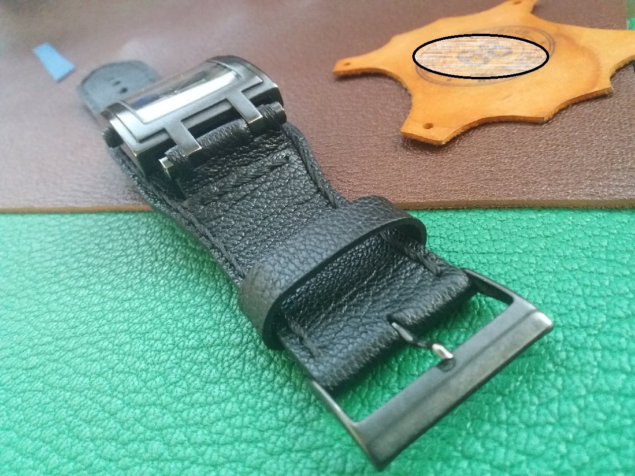 Guess watch strap. Wristband - My, Needlework with process, Longpost, Strap, Wristband, Leather products