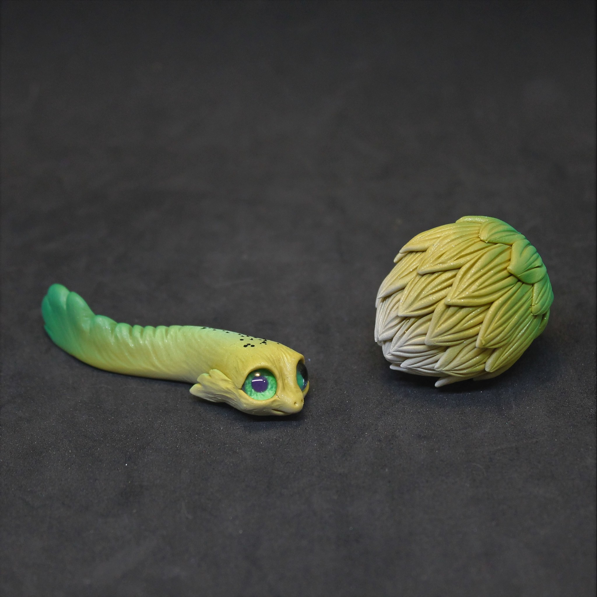 Mangrove Dragon Growth Stages (again) - My, Needlework without process, Лепка, Polymer clay, Handmade, The Dragon, Longpost