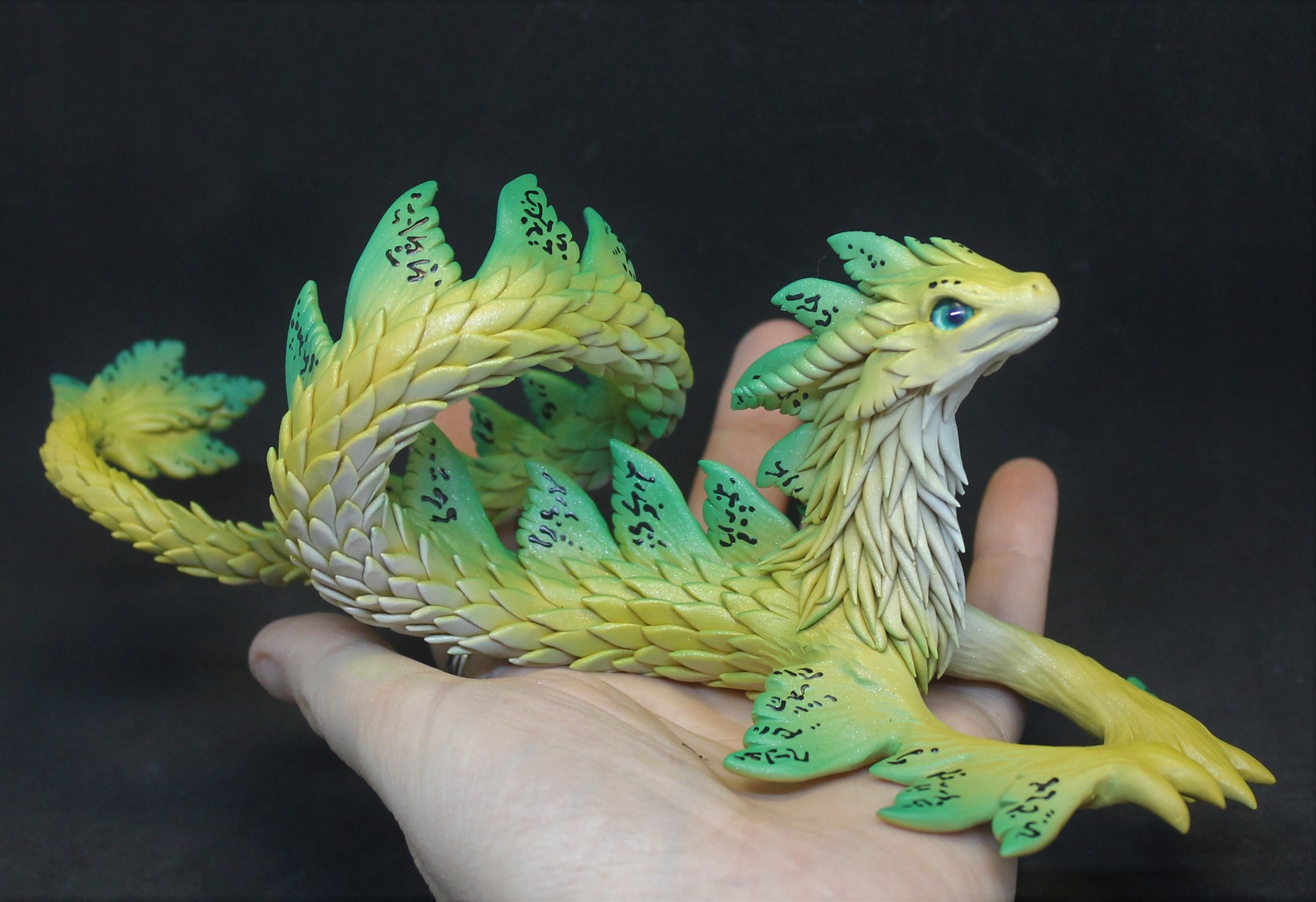 Mangrove Dragon Growth Stages (again) - My, Needlework without process, Лепка, Polymer clay, Handmade, The Dragon, Longpost