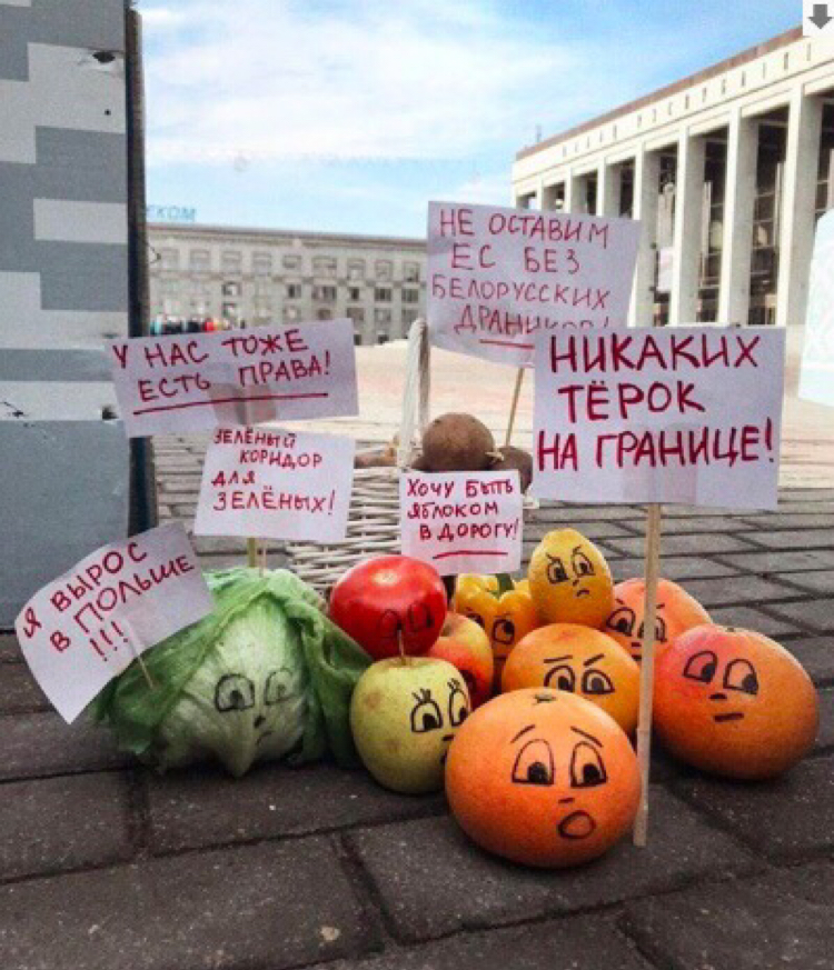 В Минске протестовали...фрукты и овощи - Евросоюз, Ограничения, Овощи, Из сети