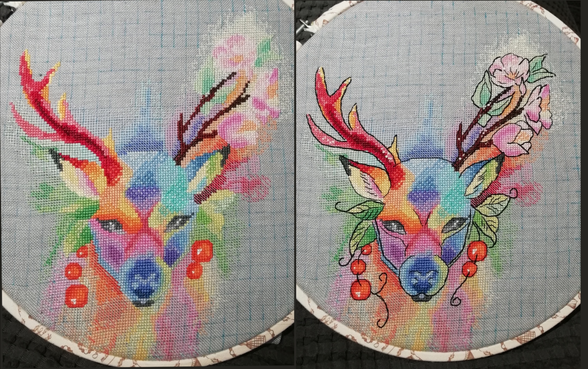 Deer - My, Embroidery, Cross-stitch, With your own hands, Hobby, Needlework without process, Longpost