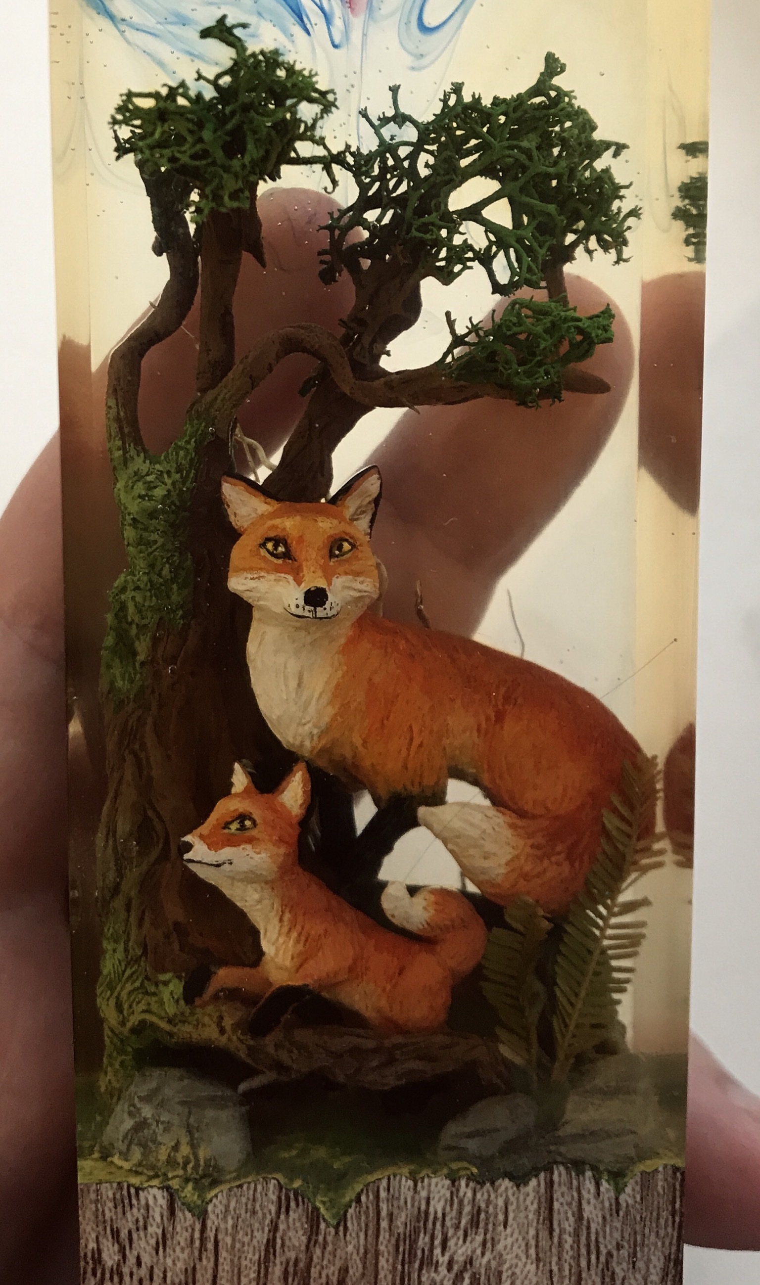 Mother fox and her little fox) - My, Fox, Story, Handmade, Needlework without process, Night light, With your own hands, Longpost