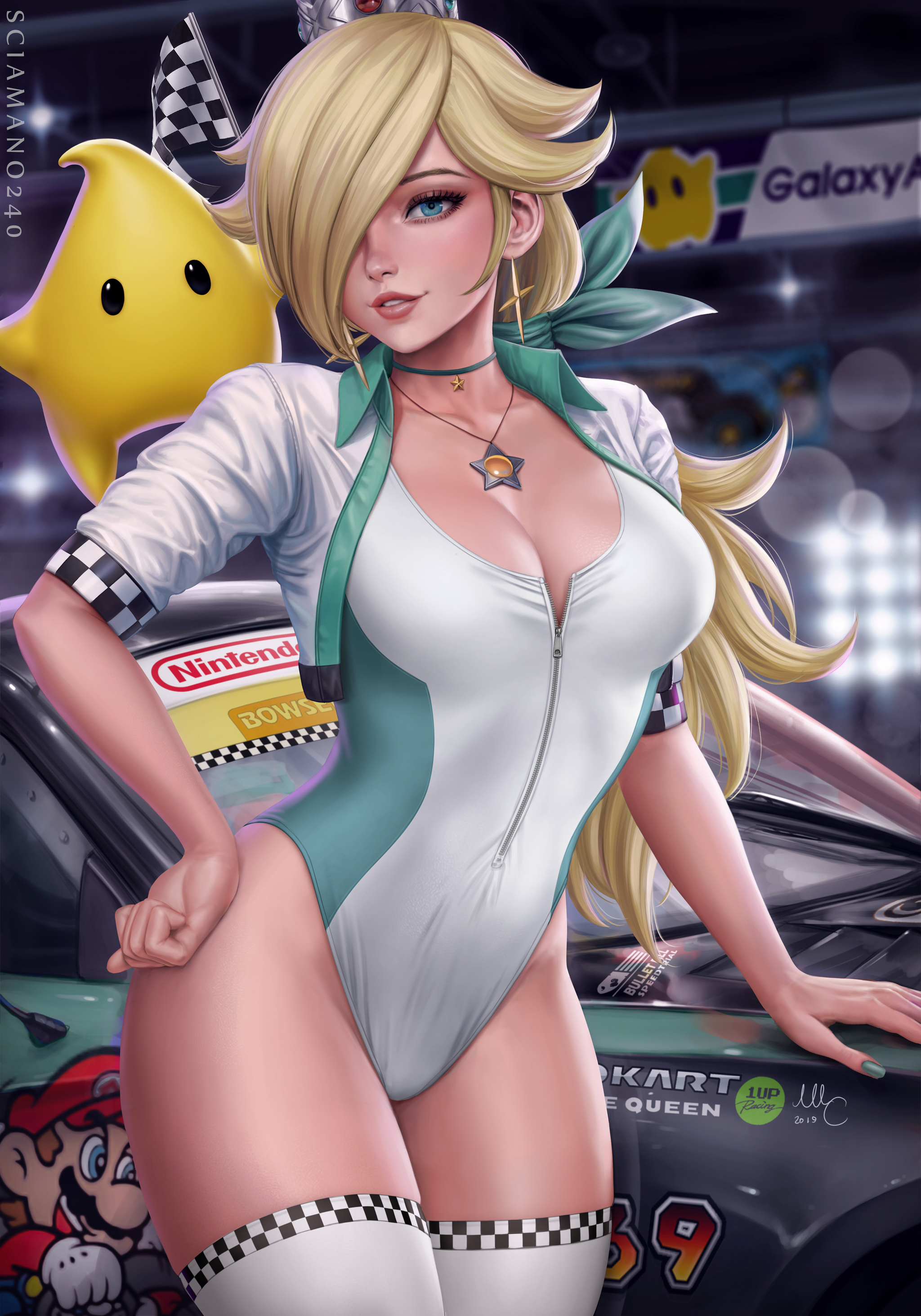 Princess Rosalina - NSFW, Art, Drawing, Super mario, Rosalina, Erotic, Underwear, Boobs, Sciamano240, Longpost