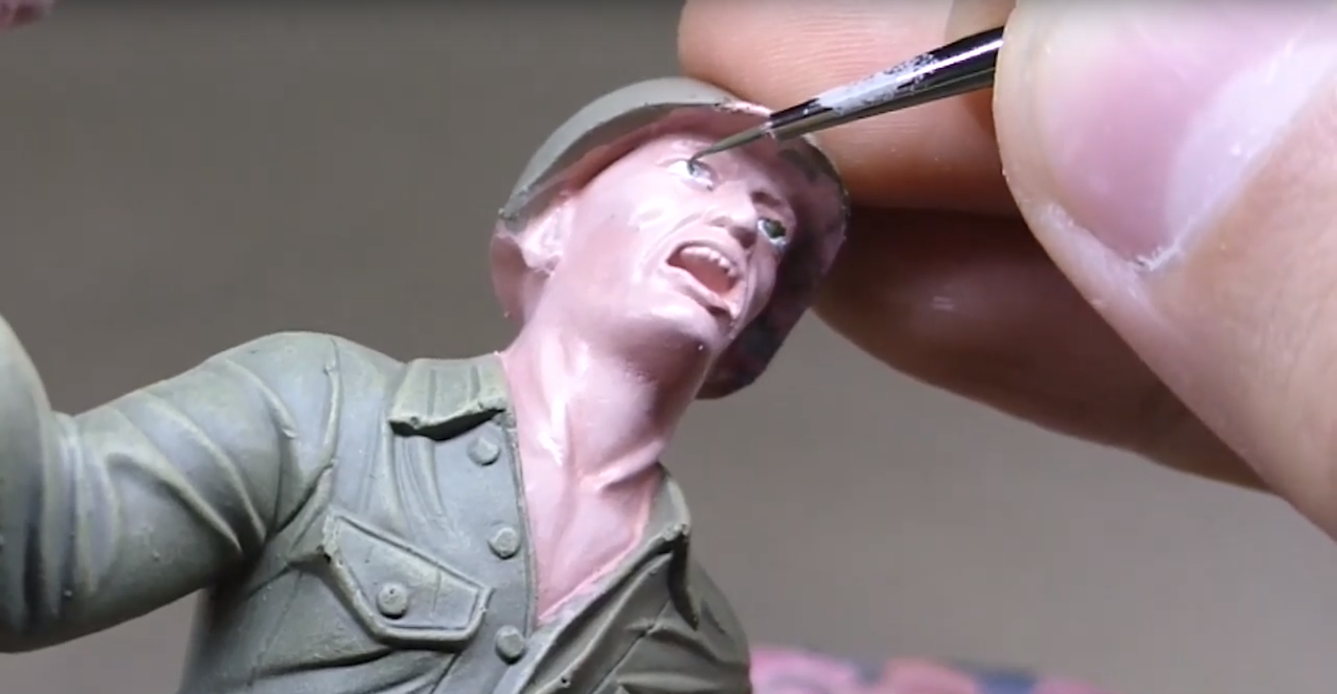 Everyone had a plastic soldier as a child. - My, Stand modeling, Modeling, Handmade, Airbrushing, Diorama, The soldiers, Holidays, Video, Longpost