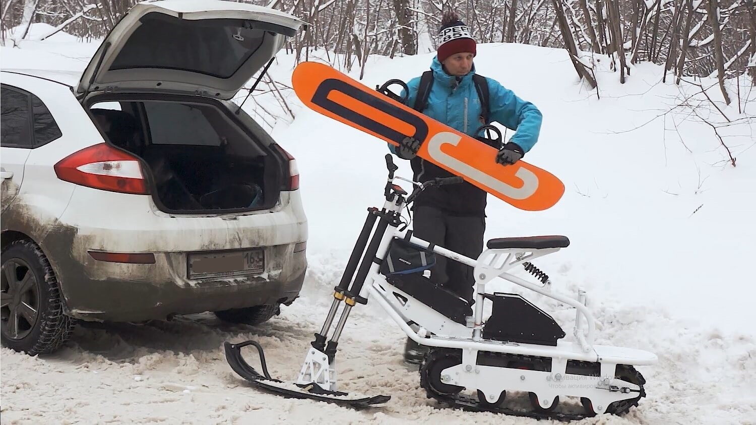 Snowmobile for ski resort_ch2 - My, Snowmobile, All-terrain vehicle, Snowbike, Snowscooter, Motodog, Motorcycle towing machine, Longpost, Video