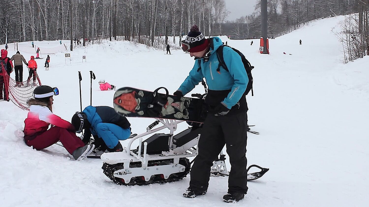 Snowmobile for ski resort_ch2 - My, Snowmobile, All-terrain vehicle, Snowbike, Snowscooter, Motodog, Motorcycle towing machine, Longpost, Video