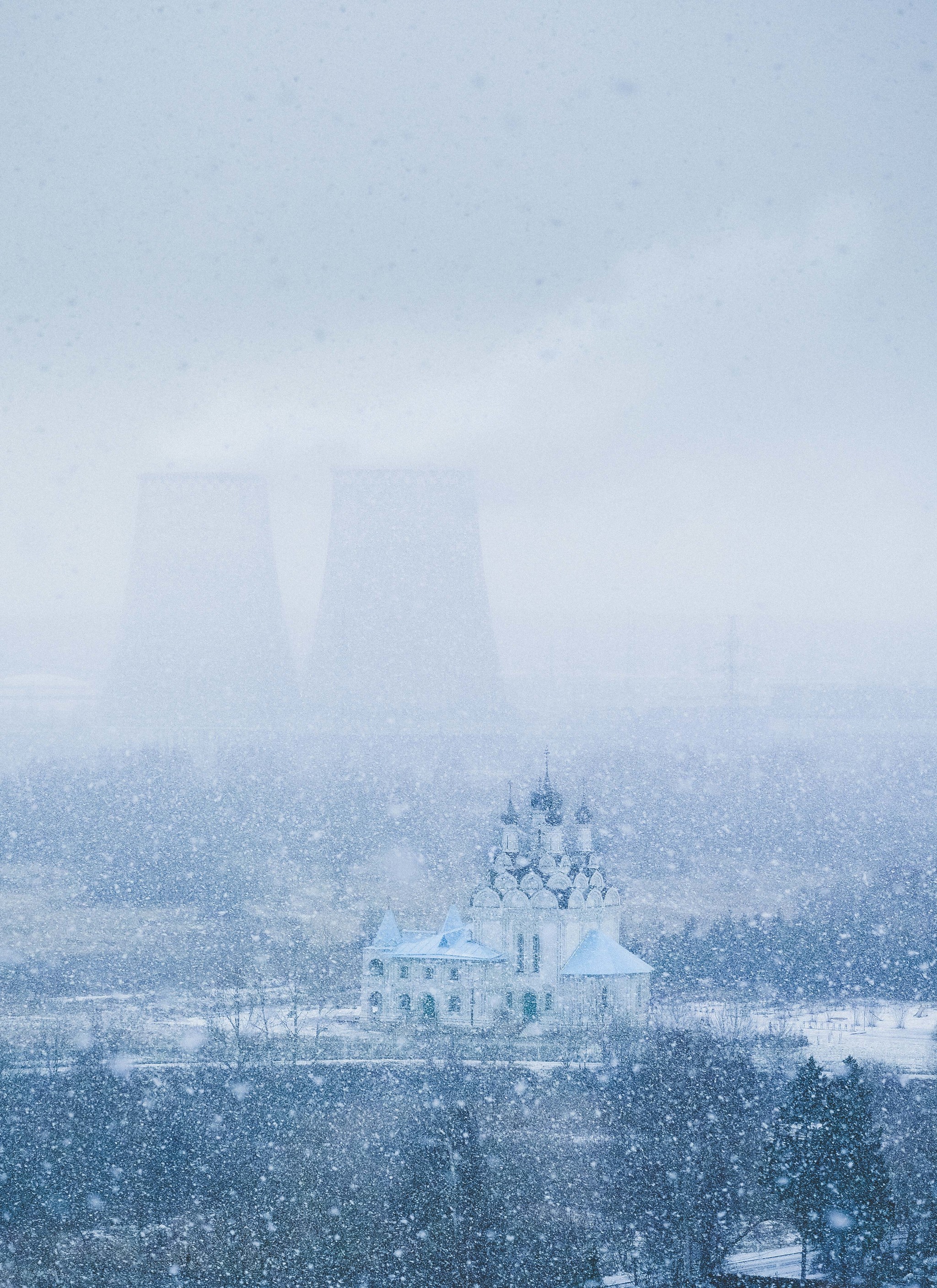 Snowfall in Mytishchi - My, Mytischi, Snowfall, Church, Morning