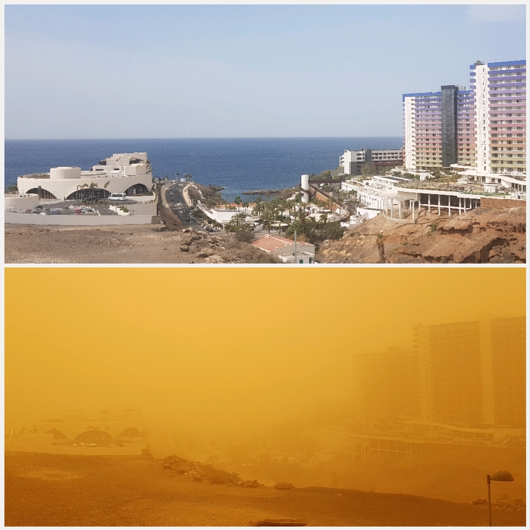 Reply to the post “Kalima in Tenerife” - My, Tenerife, Storm, Sand, Canary Islands, Weather, Haze, Reply to post