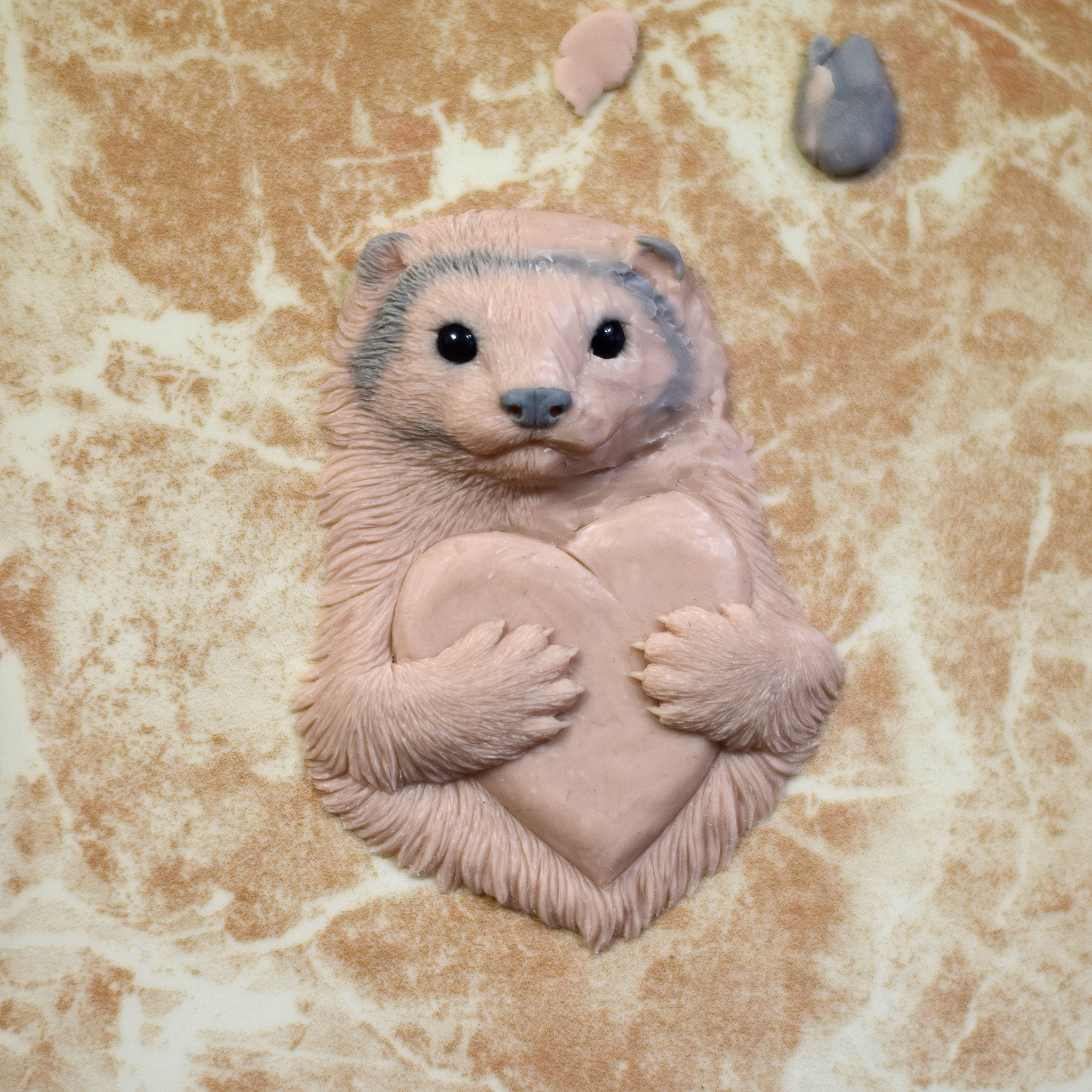 The ferret will steal your heart... as well as your slippers, socks, phone and more! - My, Ferret, Needlework with process, Silicone, Shaping, Video, Longpost