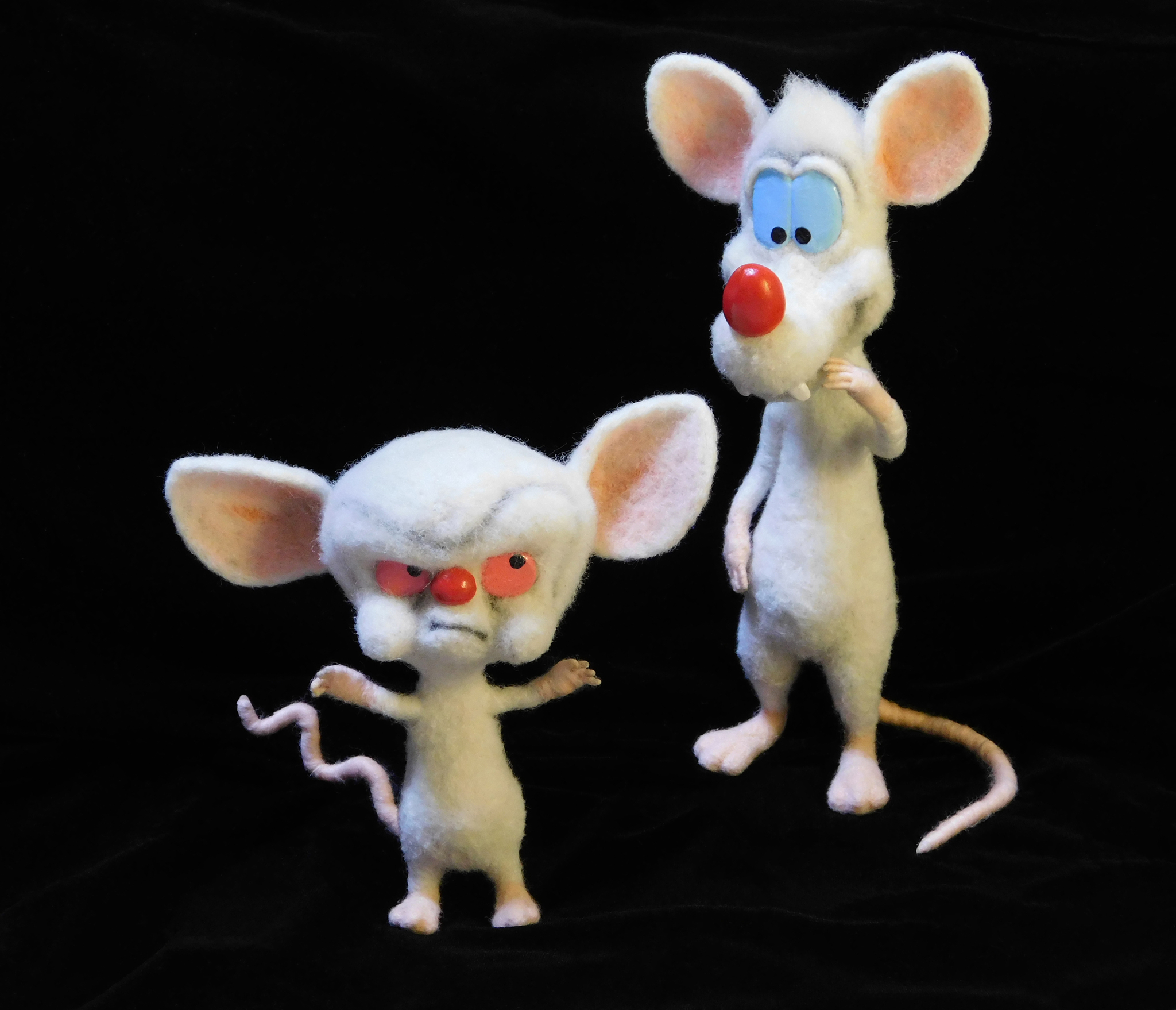 Pinky and the Brain - My, Needlework without process, Dry felting, Wool, Pinky and Brain, Copyright, Longpost, Mouse