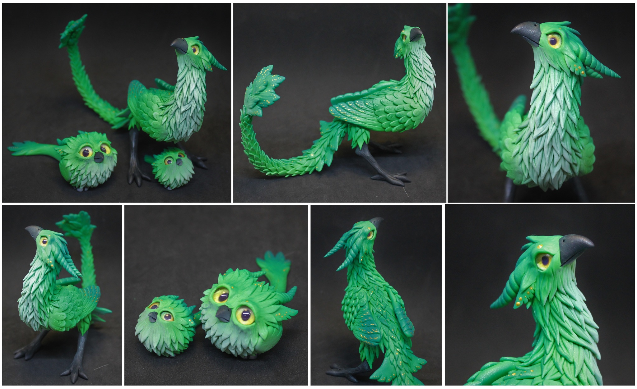 February results - My, Needlework without process, Лепка, Handmade, Polymer clay, Birds, The Dragon, Longpost