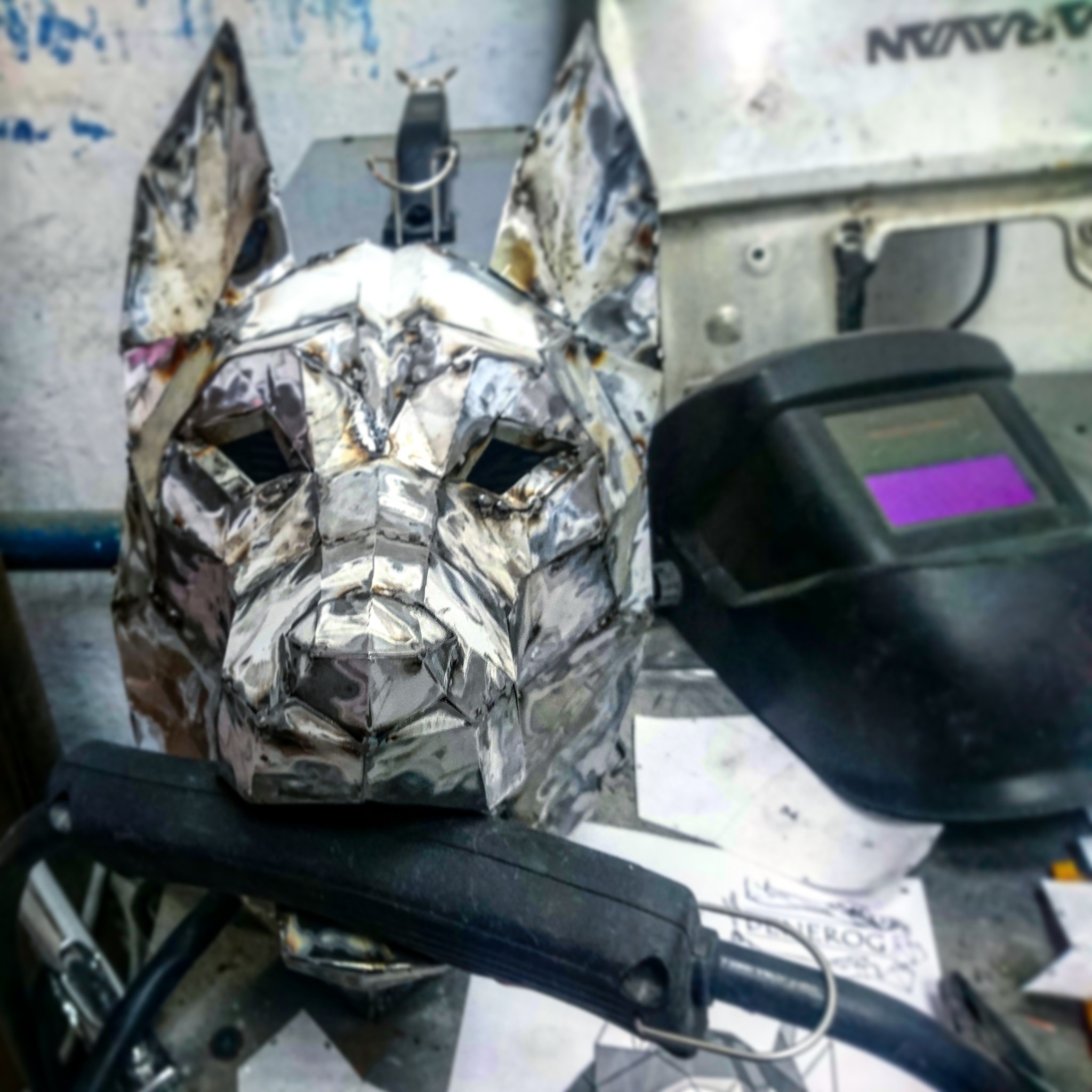 Nice goofy assistant) - My, Handmade, Husky, Dog, Metal, Welding