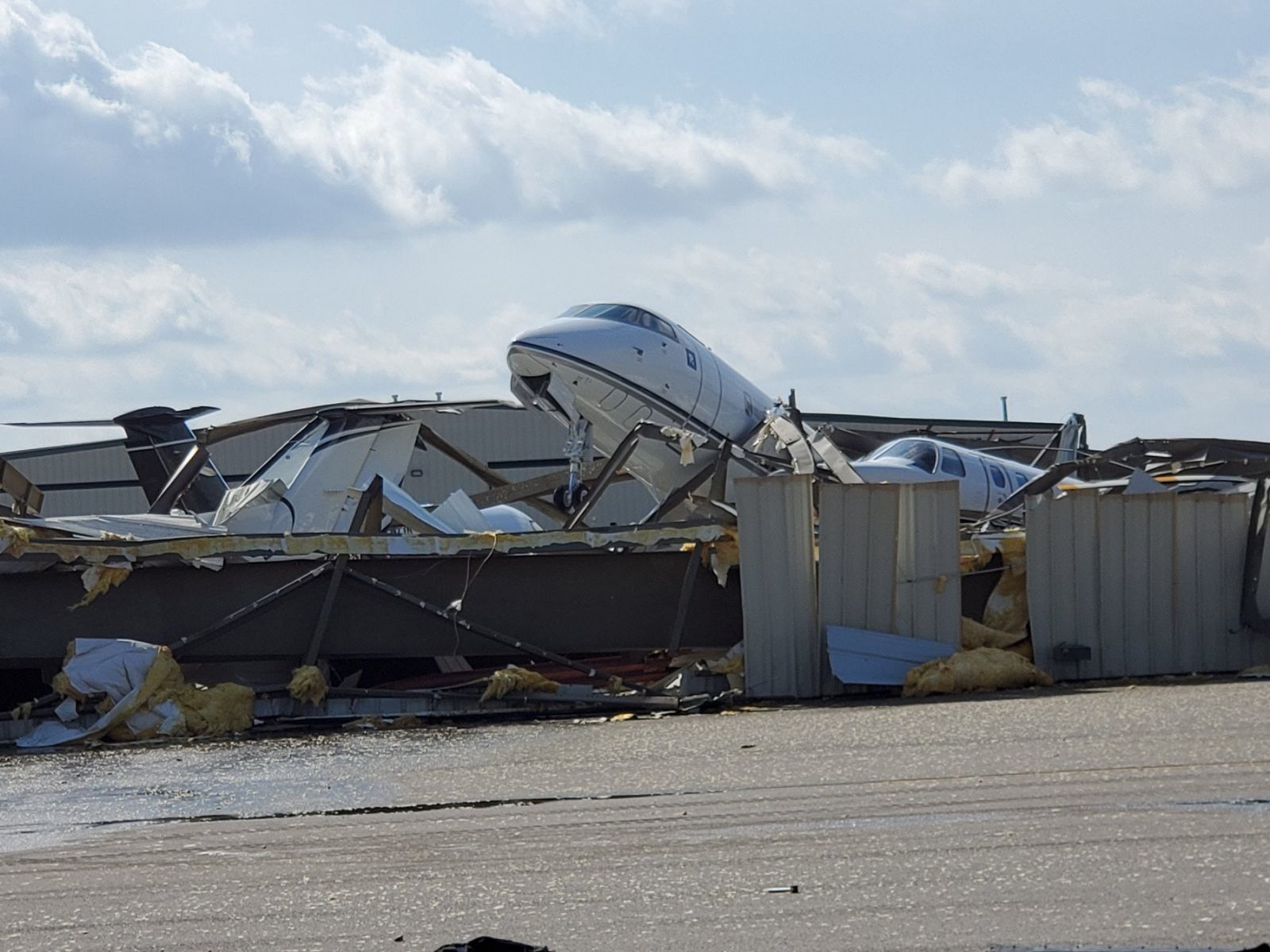 Aftermath of a tornado at John C Tune Airport-Jwn - USA, Tennessee, Tornado, Nature, Element, The airport, Longpost