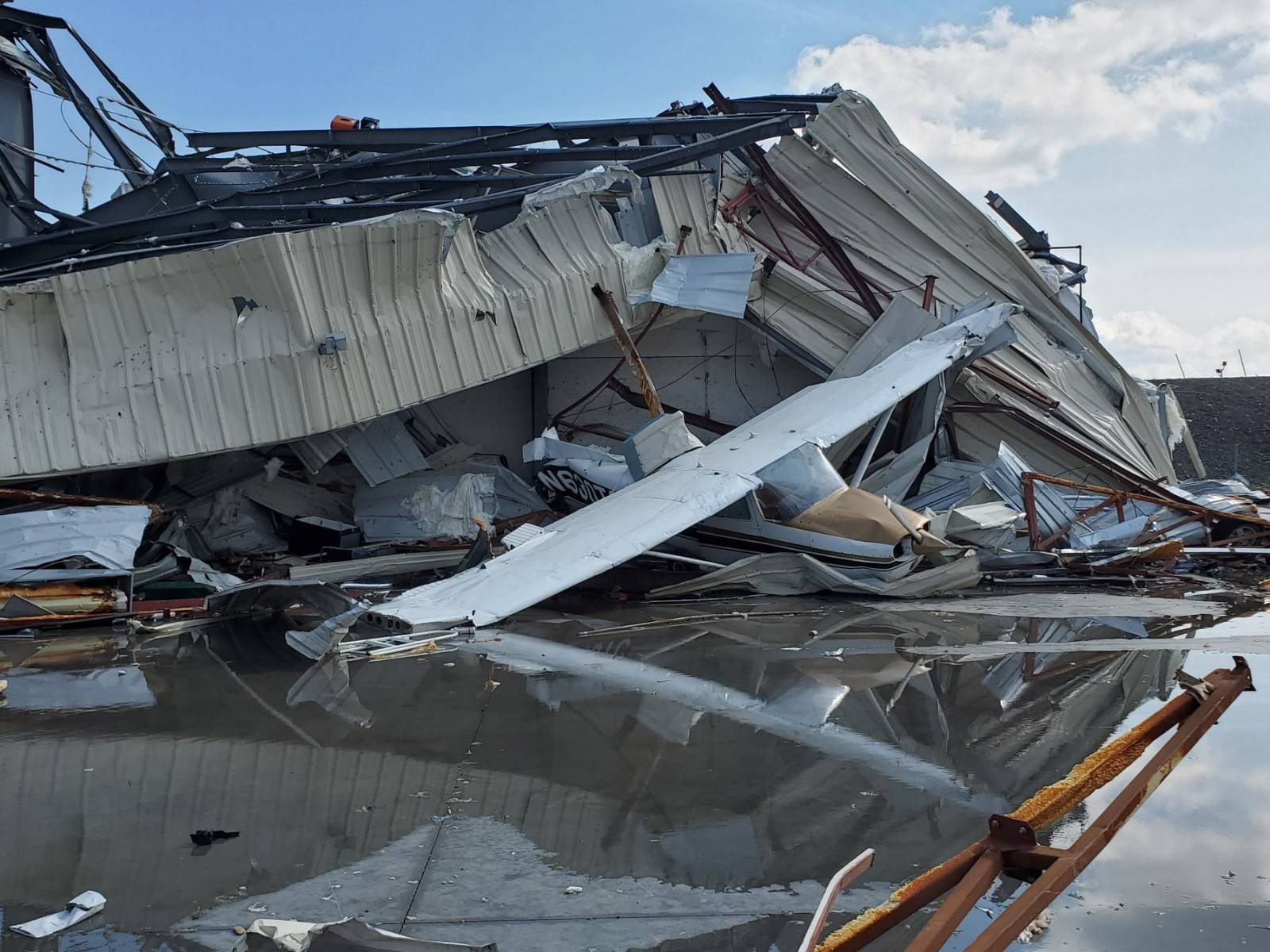 Aftermath of a tornado at John C Tune Airport-Jwn - USA, Tennessee, Tornado, Nature, Element, The airport, Longpost