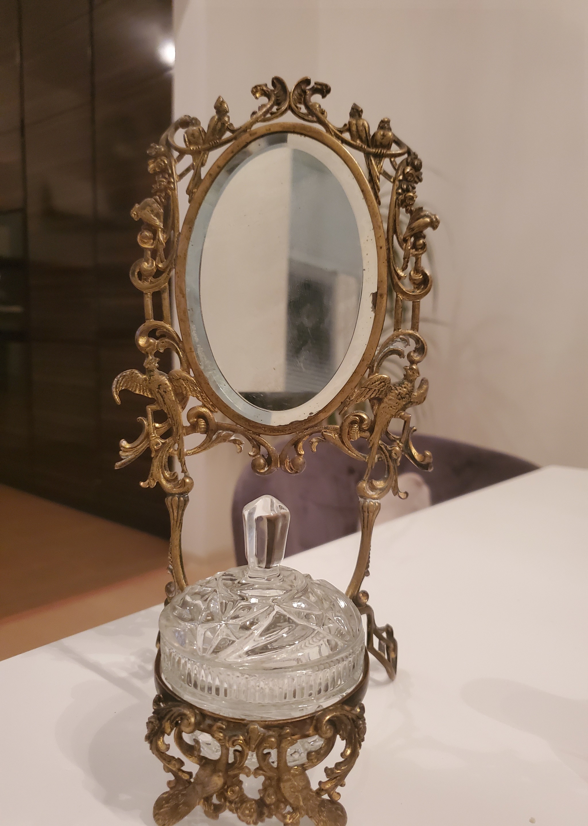 Good people, please help me identify - My, No rating, Antiques, Mirror, Longpost, Powder box