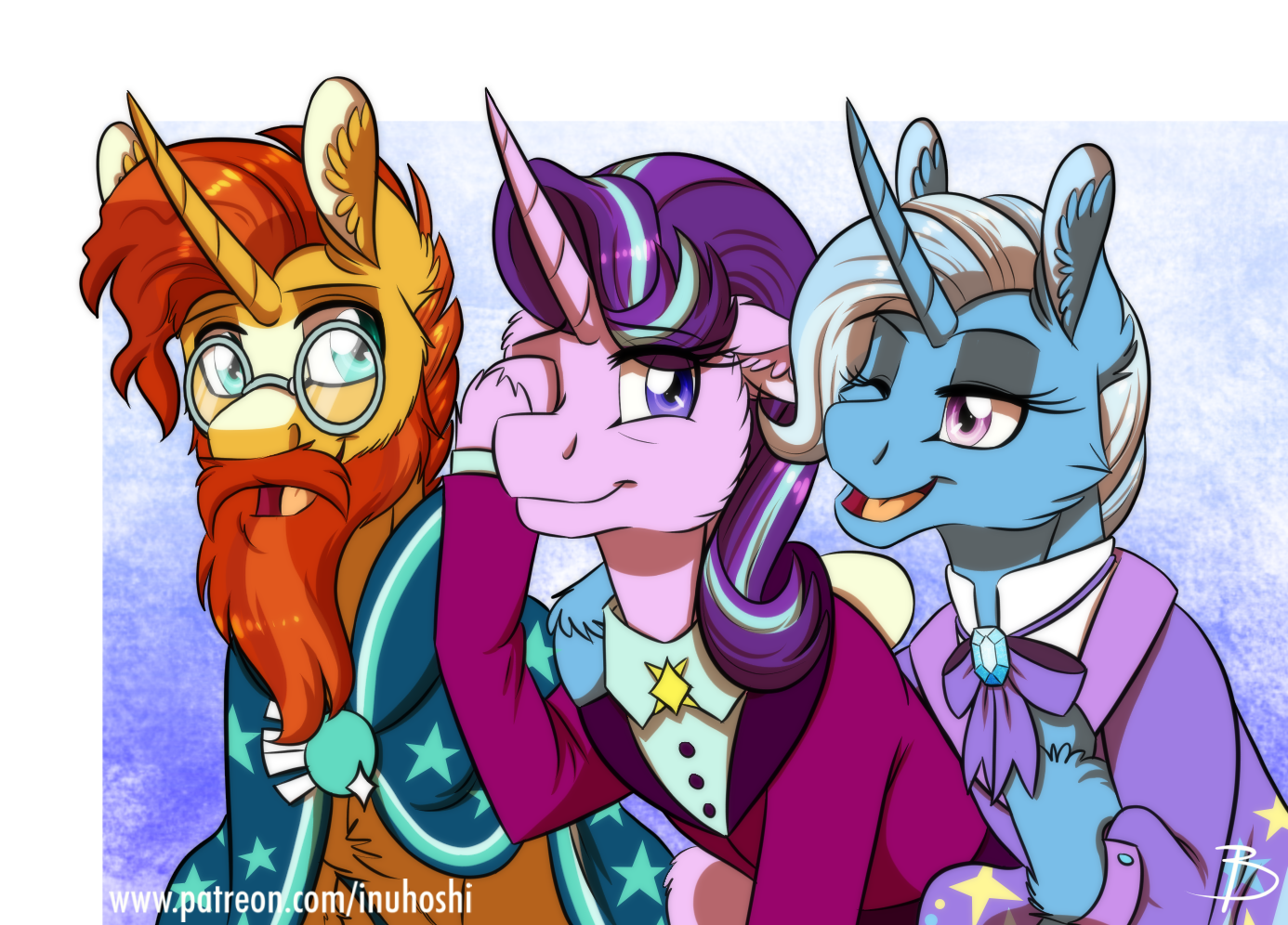 Management of the School of Friendship - My little pony, PonyArt, MLP Season 9, Starlight Glimmer, Trixie, Sunburst, Inuhoshi-To-Darkpen