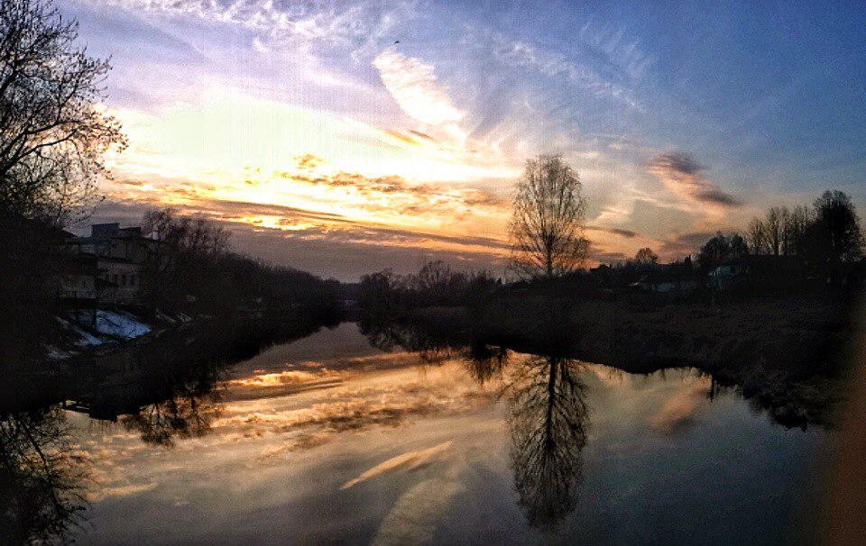 Landscapes - My, Landscape, Photoshop, The photo, Sunset, River, Klyazma, Schelkovo, Longpost