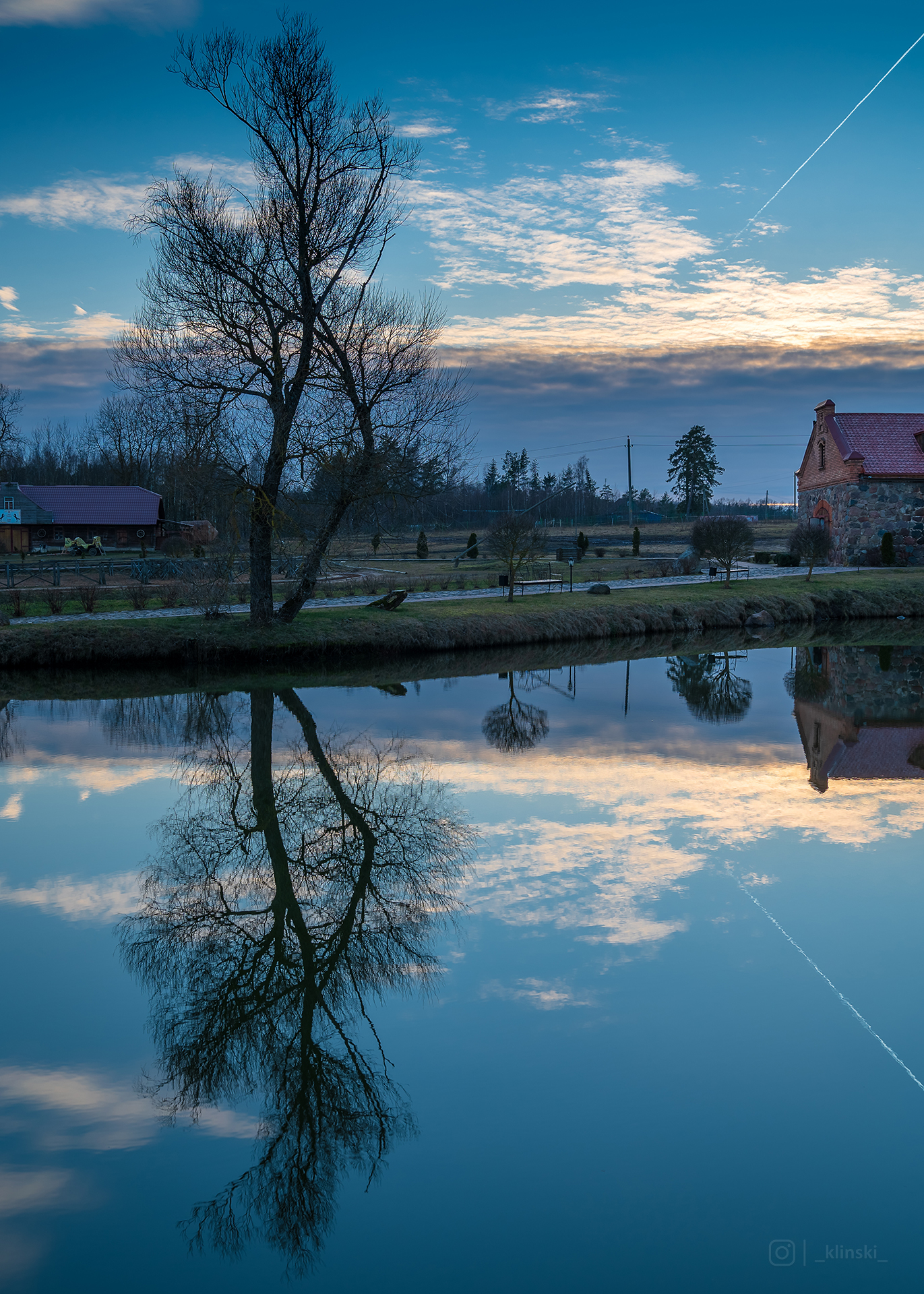 Reflection on the water surface - My, Reflection, Sky, Water, Lake, Clouds, Tree