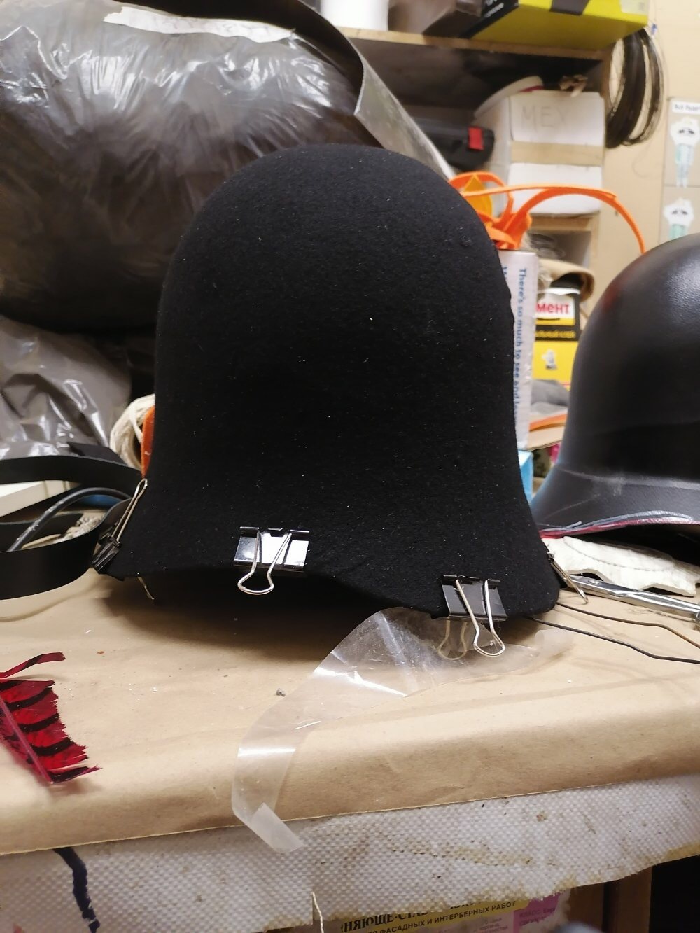 About police helmets - My, Work, Props, Handmade, Theatre, Video, Longpost, Needlework with process