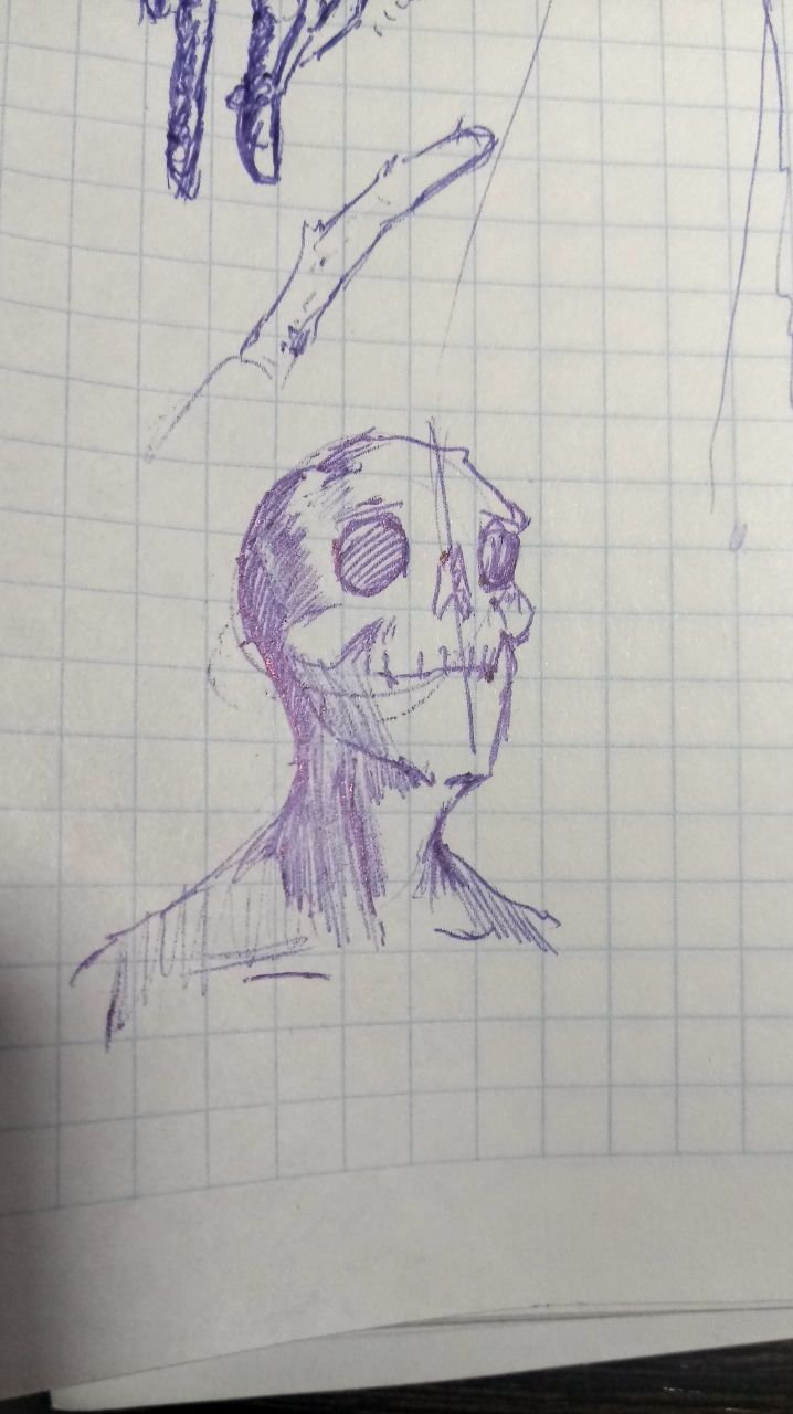 Sketches - My, Monster, Scull, Longpost