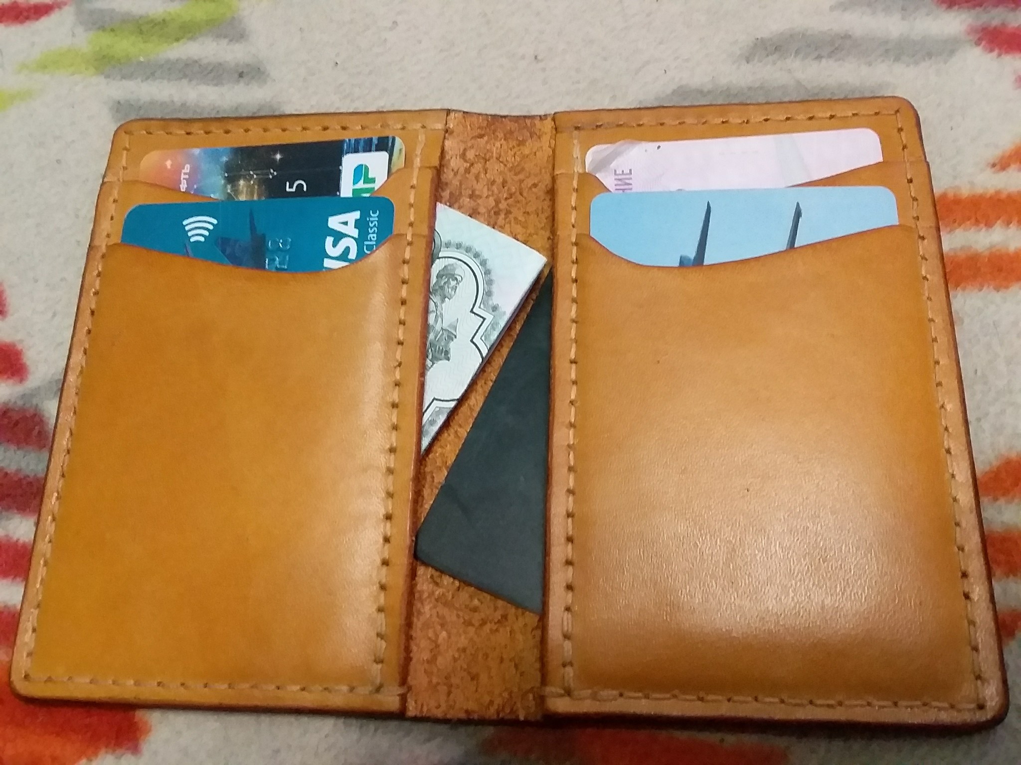 Cardholder or something like that - My, Cardholder, Needlework without process, Leather products, Longpost