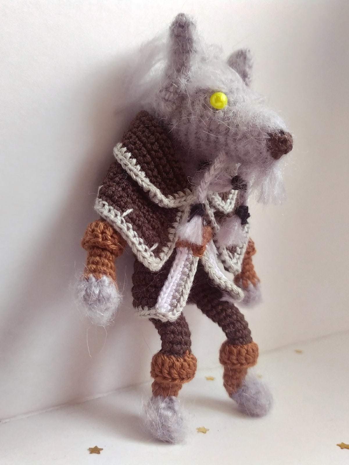 Mini-Azeroth: Greymane - My, Warcraft, World of warcraft, Blizzard, Amigurumi, Knitted toys, Genn Greymane, Longpost