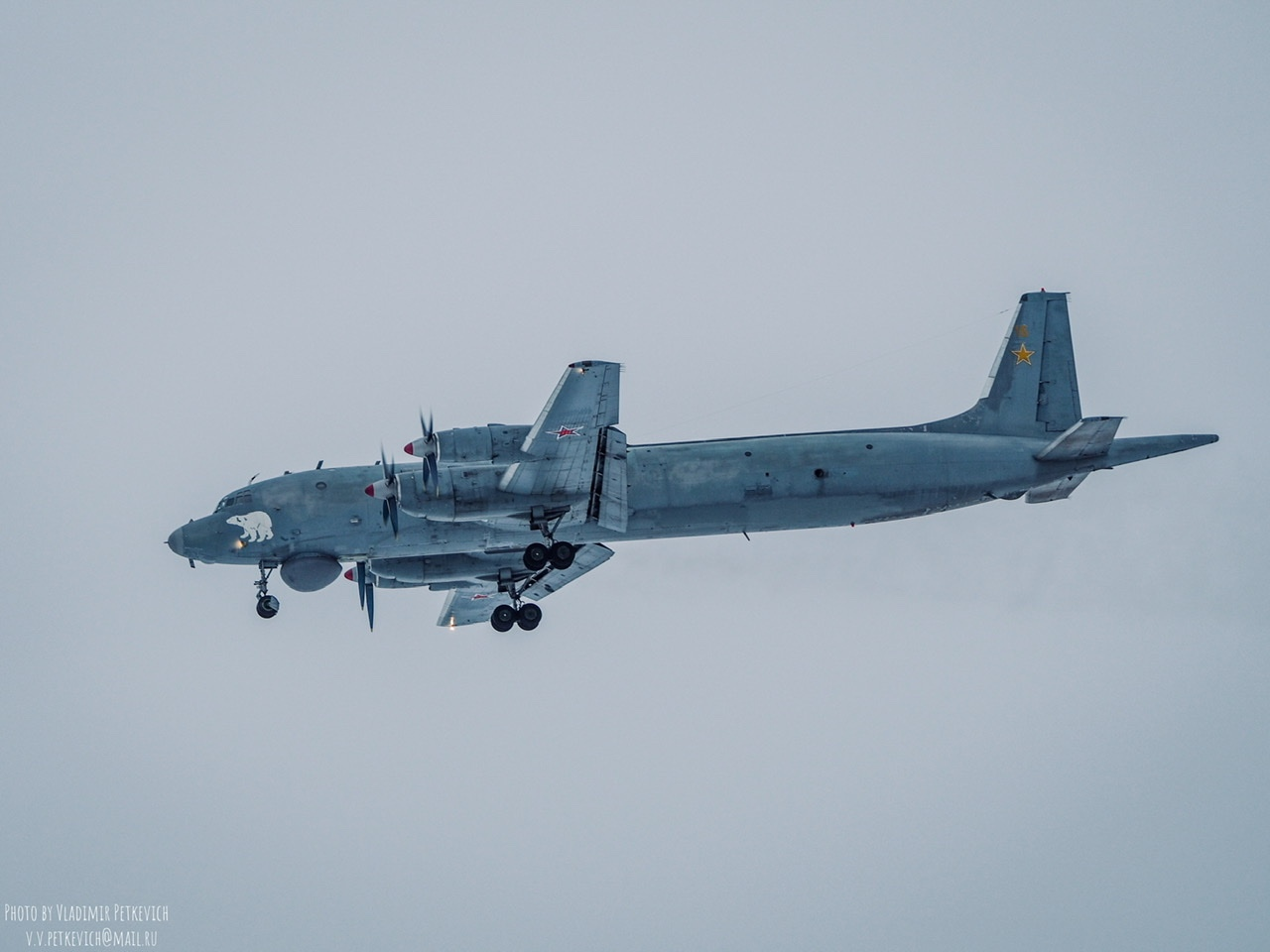 Landing of the Il-38 MA of the Russian Navy at the Severomorsk airfield - Airplane, Aviation, Navy, Northern Fleet, Severomorsk, The photo, IL-38, Longpost