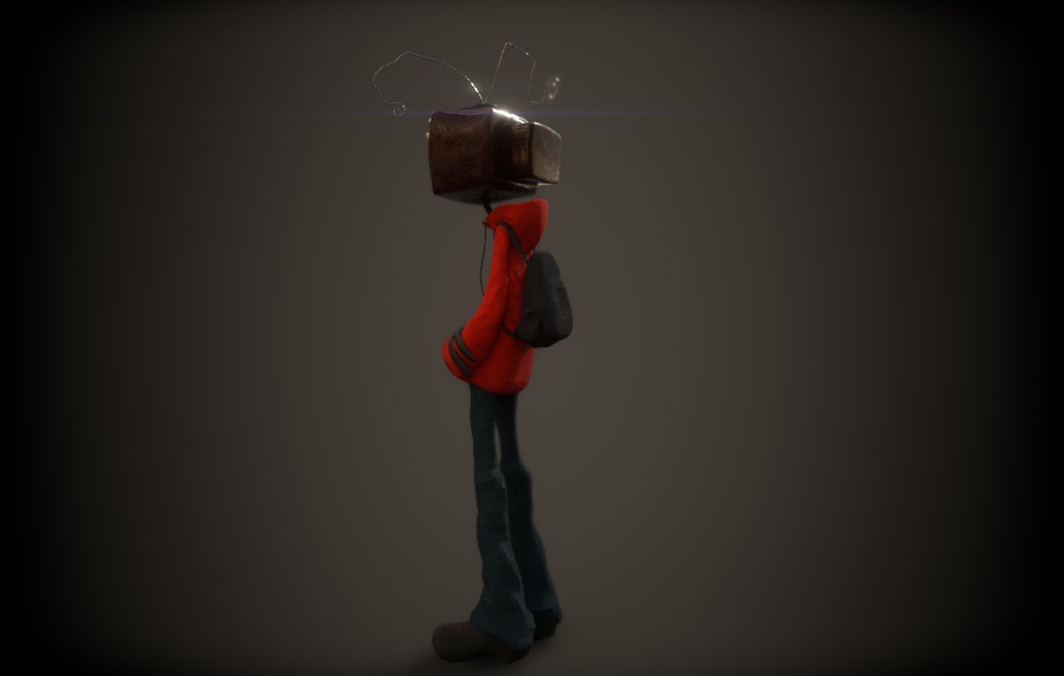 TV-man - My, Zbrush, Render, Substance painter, Character Creation, 3D modeling, Longpost