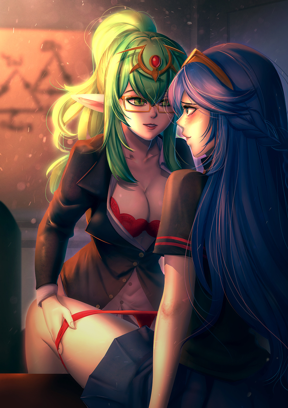 Tiki & Lucina - NSFW, Art, Anime, Anime art, Fire emblem, Game art, Erotic, Lesbian, Bakki