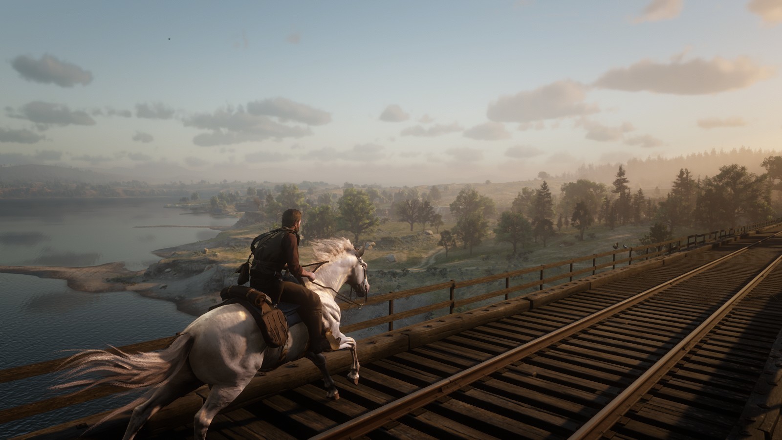 Landscapes from RDR2 - My, Red dead redemption 2, beauty, Landscape, Horses, River, The mountains, Field, Desert, Longpost