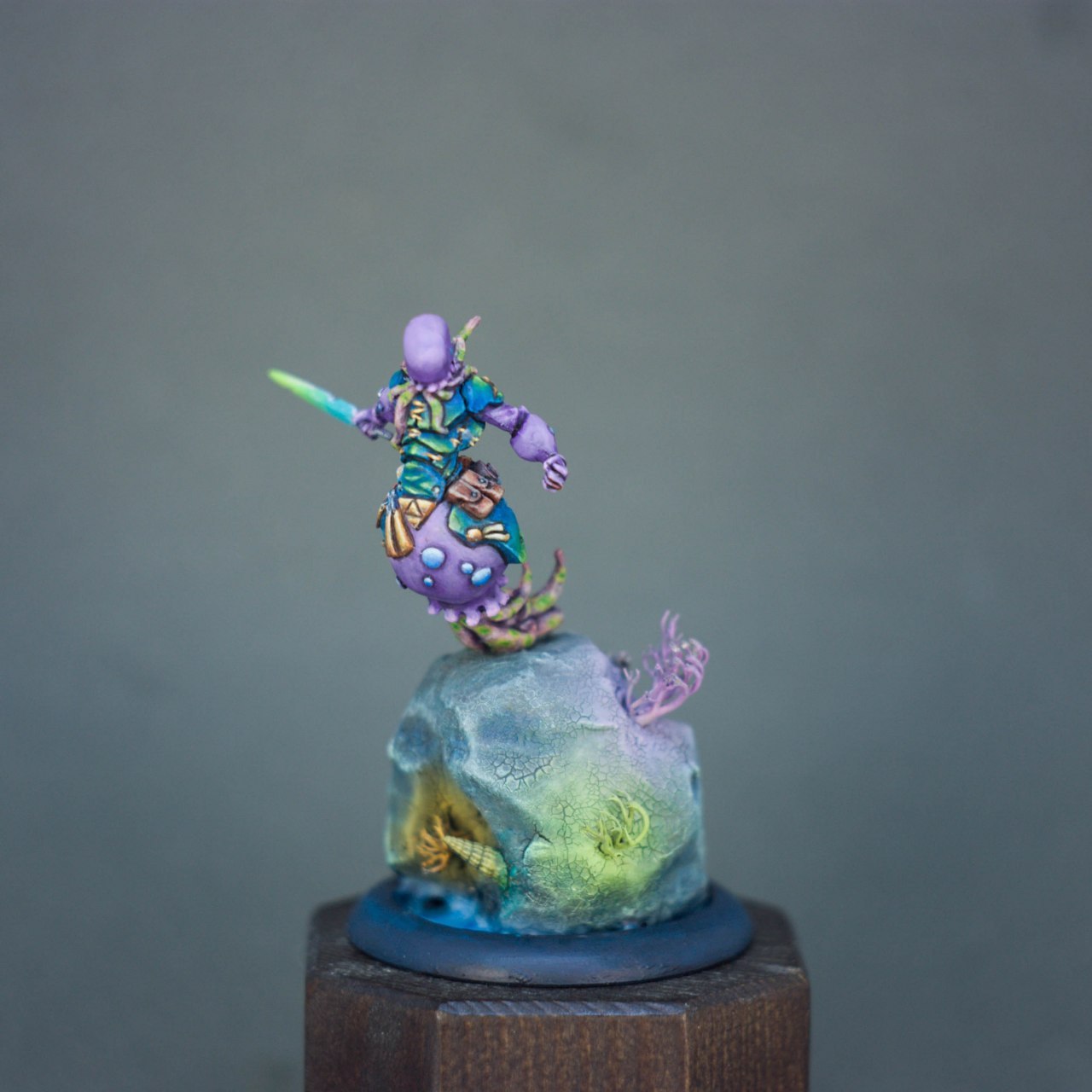 Jellyfish Warrior - My, Desktop wargame, Miniature, Scale model, Fantasy, Painting miniatures, Longpost