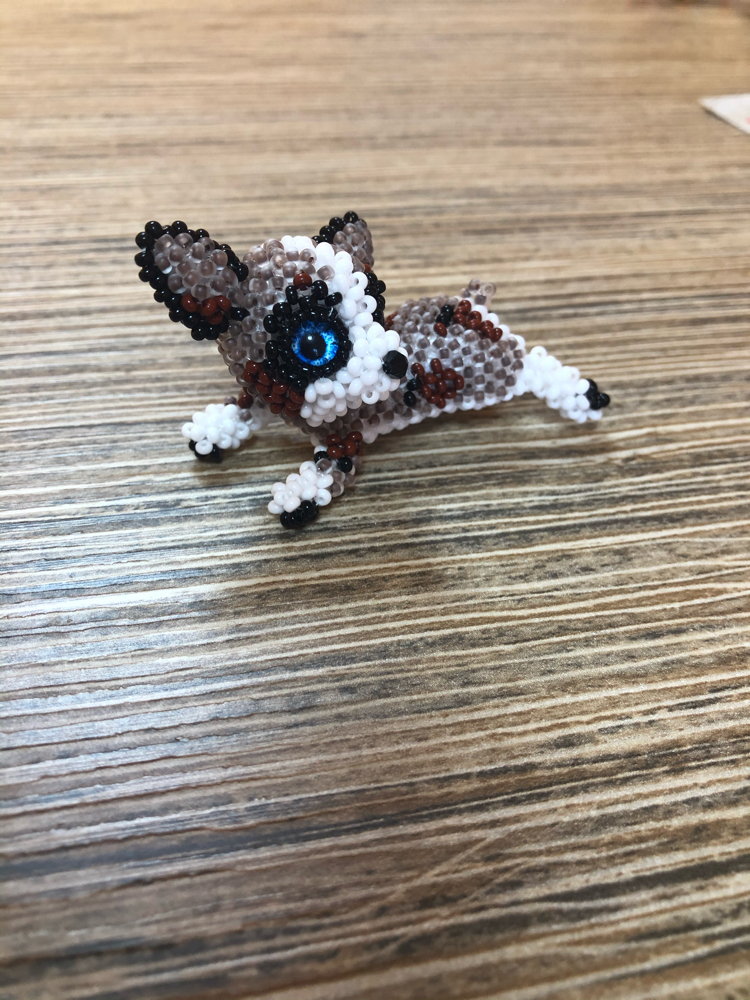 Welsh Corgi Cardigan Blue Merle - My, Corgi, Animals, With your own hands, Beads, Needlework, Milota, Dog, Longpost