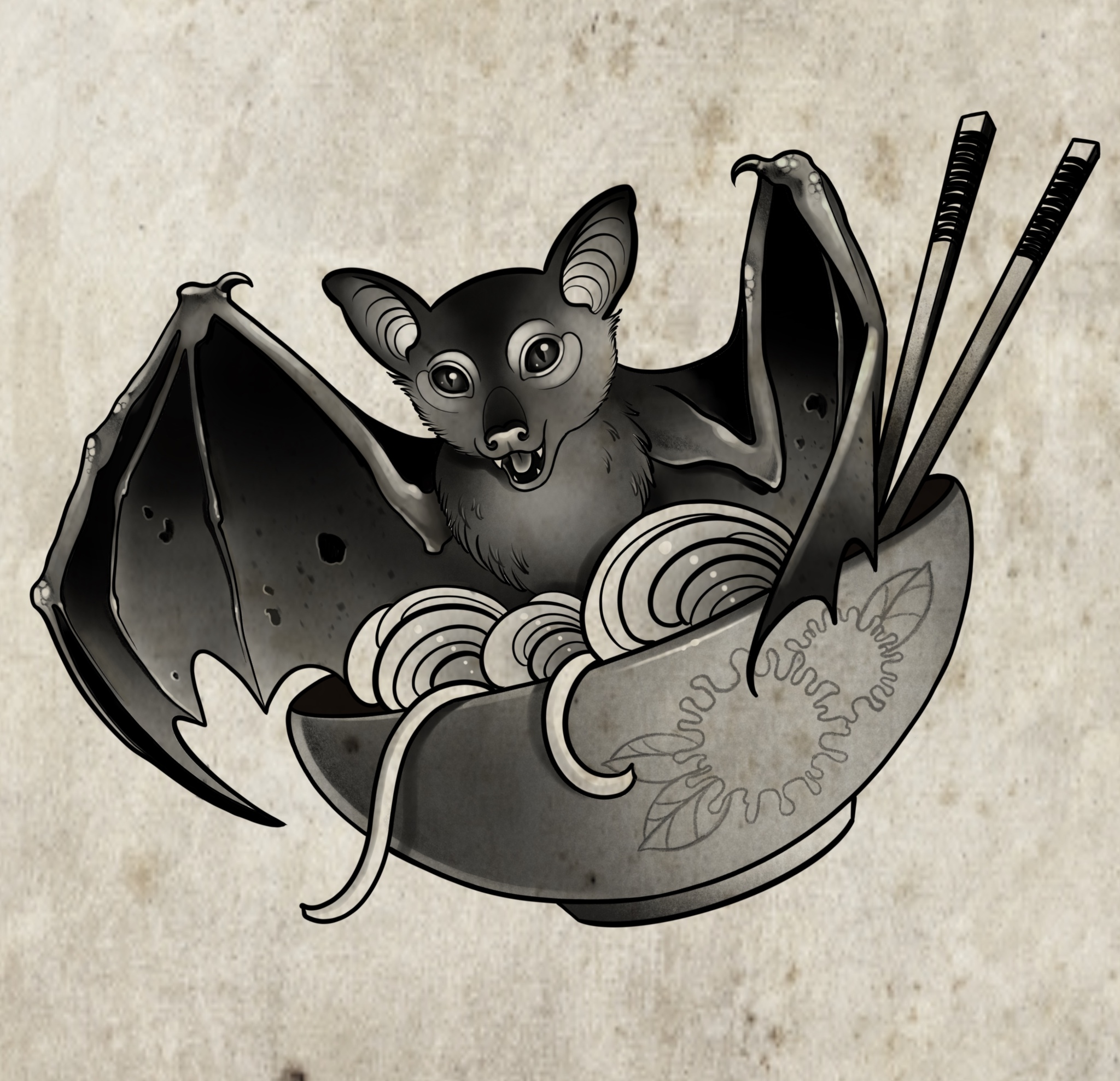 Don't eat - think about it! - Coronavirus, Bats, Pandemic, Wok, Noodles, Ramen