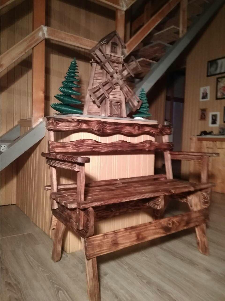Woodwork made by my dad - My, Wood products, Bench, Housekeeper, Mill, Barrel, Handmade, Interior items, Interior, Longpost