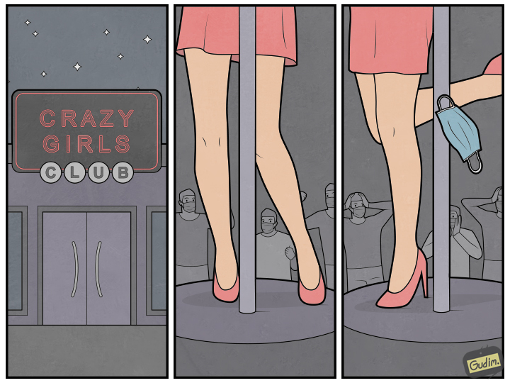 Crazy - My, Gudim, Comics, Coronavirus, Striptease