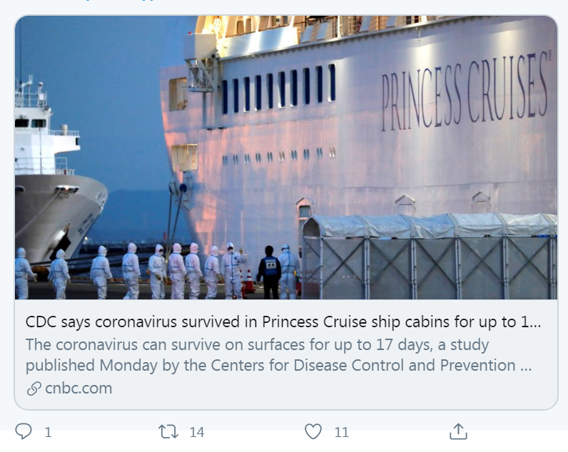 Coronavirus survived in Princess Cruise cabins for 17 days after sick passengers left - news, Negative, Coronavirus, Cruise liners, Disinfection