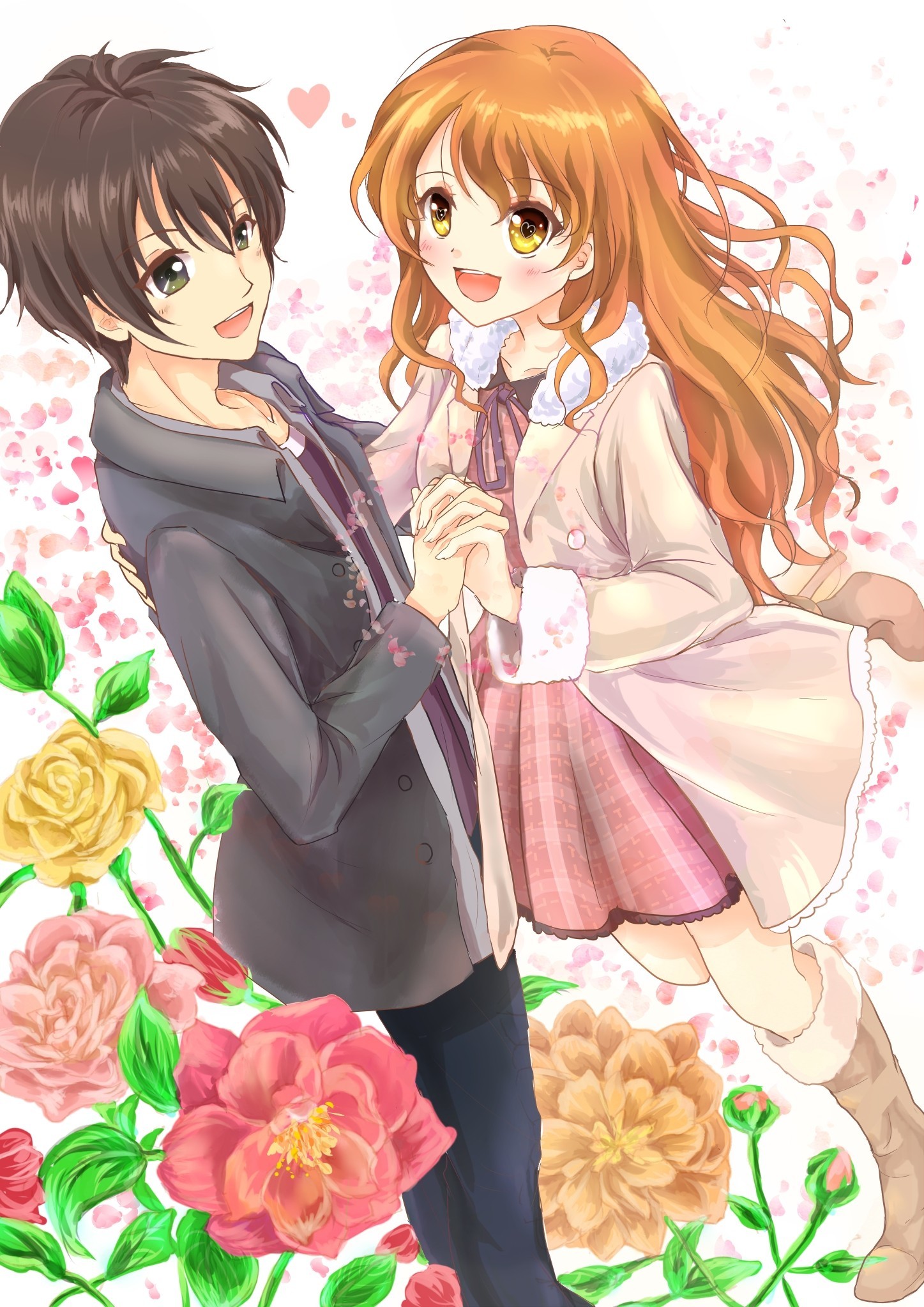 Banri and Kaga - Anime, Anime art, Golden Time, Kaga Kouko