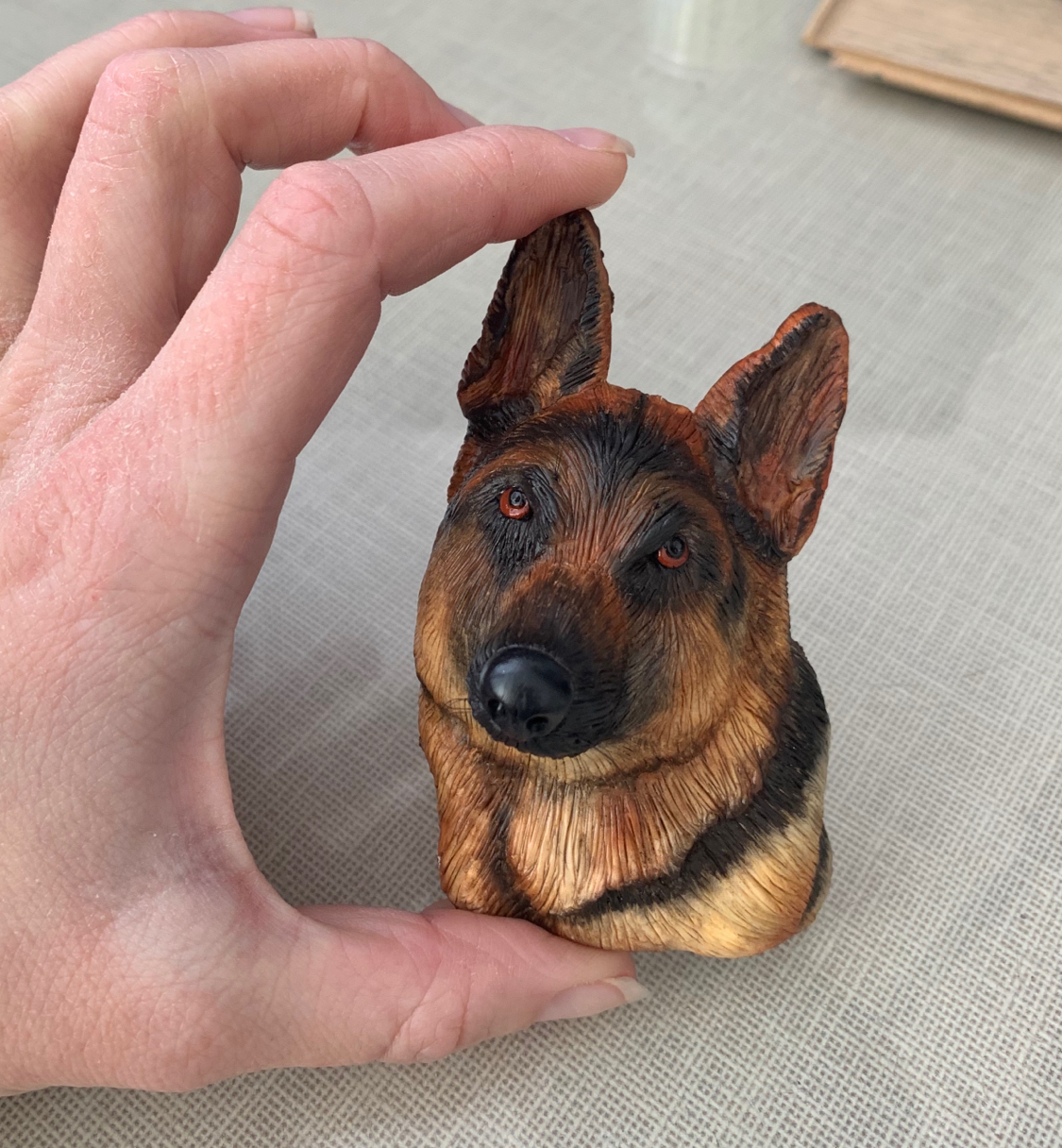 My first dog on the mug - My, Polymer clay, German Shepherd, Mug with decor, Dog, Handmade, Needlework with process, Longpost