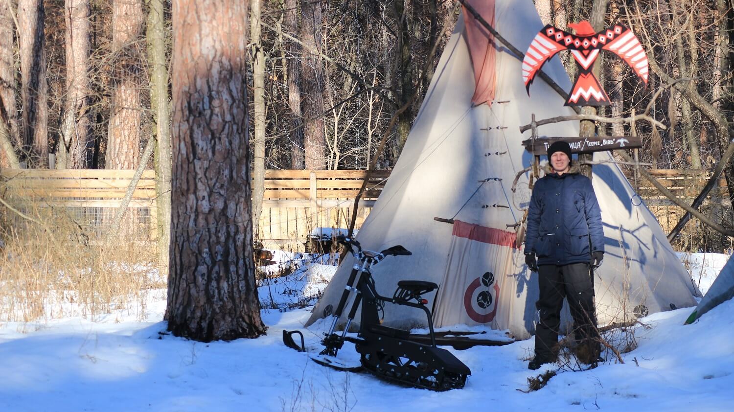 Snowbike in the sled dog village Silver of the North - My, Husky, Dog sled, Snowmobile, Snowbike, All-terrain vehicle, Video, Longpost