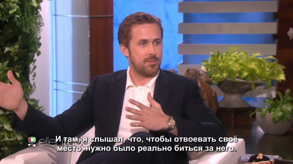 Self-irony is completely fine - Ryan Gosling, Actors and actresses, Celebrities, Storyboard, Interview, Graffiti, Longpost, The Ellen DeGeneres Show, Ellen DeGeneres