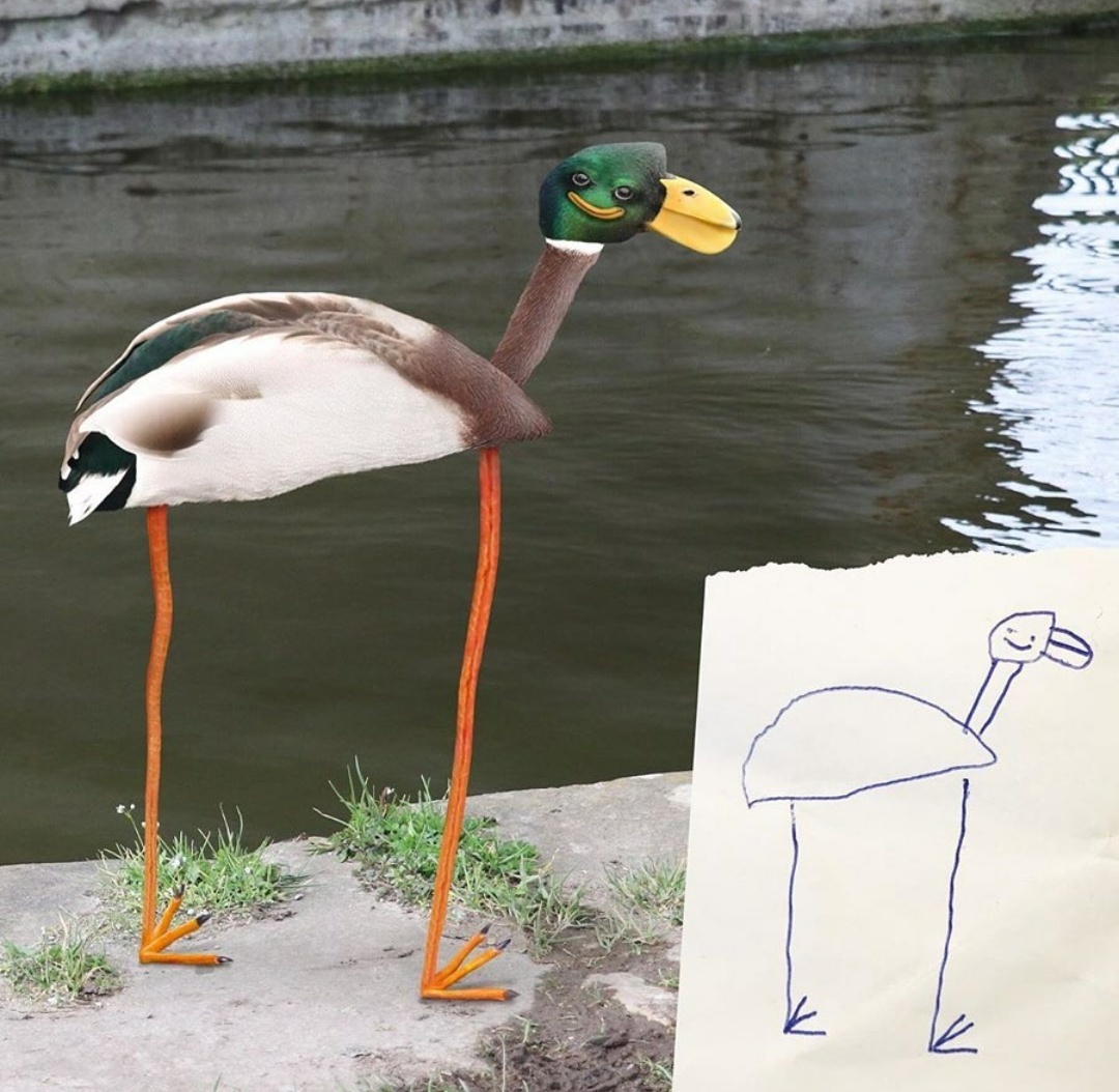 #YauMomsPhotoshopper - Duck, Children's drawings, Photoshop master, Photoshop